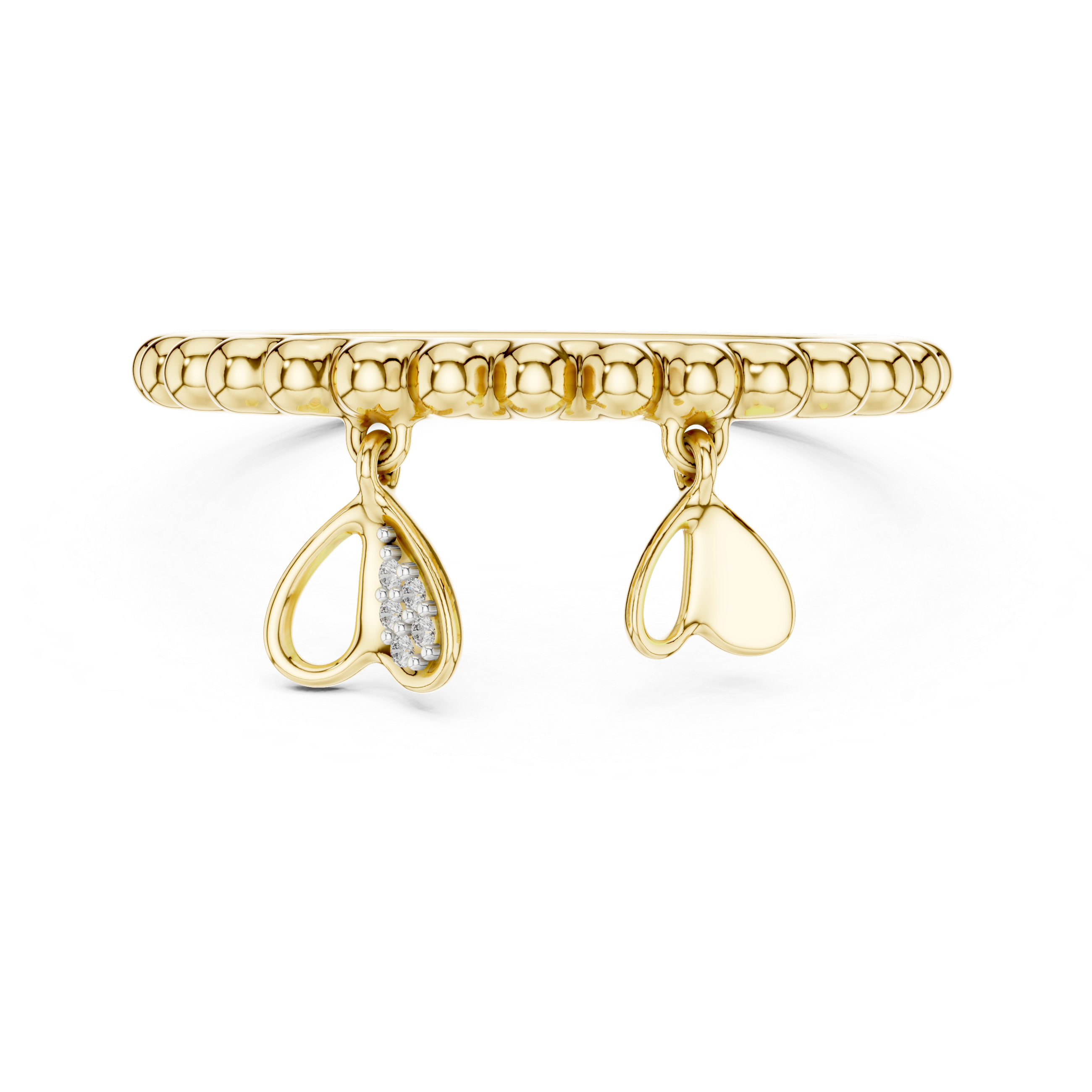 Diamond Teardrop Charm Beaded Ring – Design 12#10055