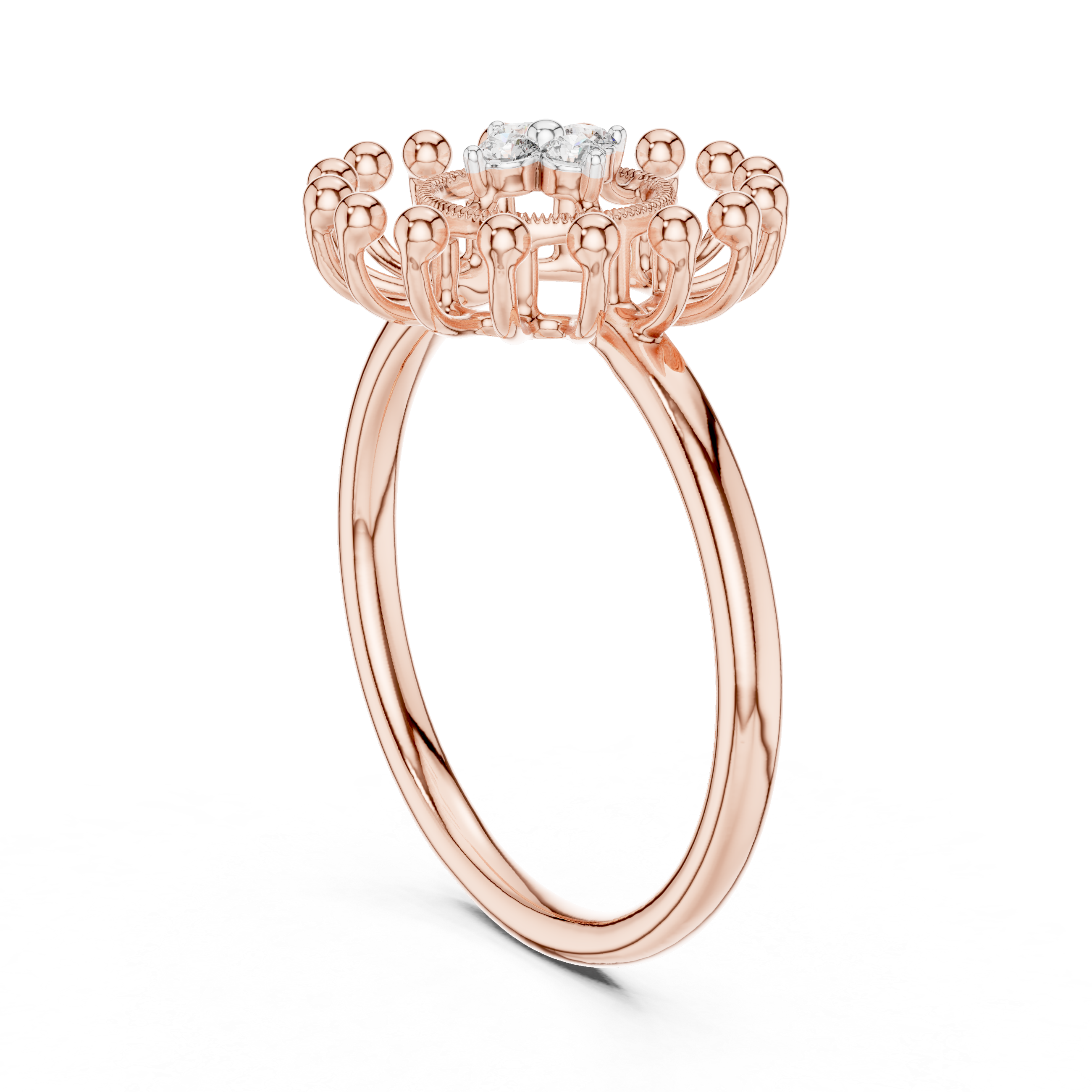 Diamond Sunburst Crown Ring – Design 12#10056