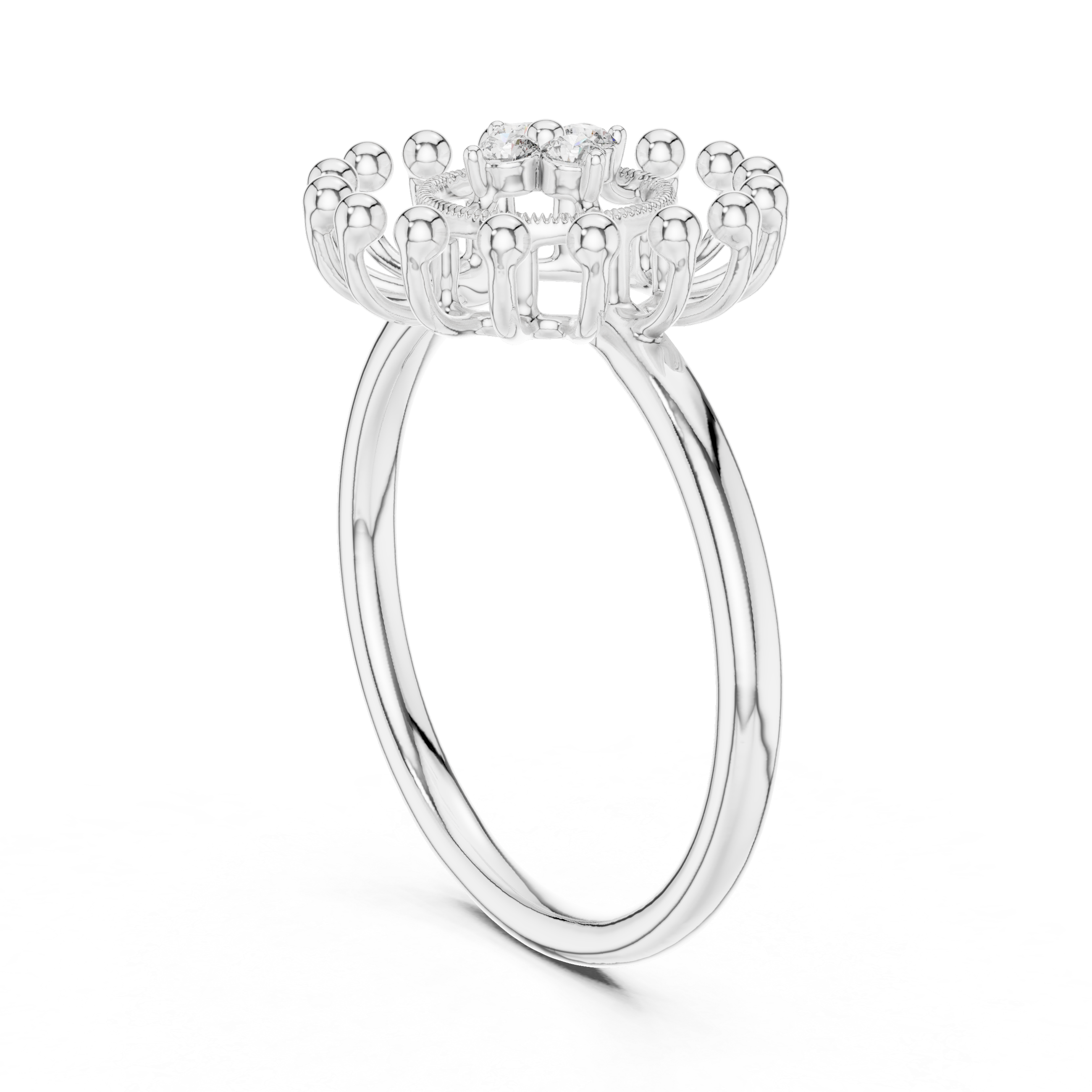 Diamond Sunburst Crown Ring – Design 12#10056