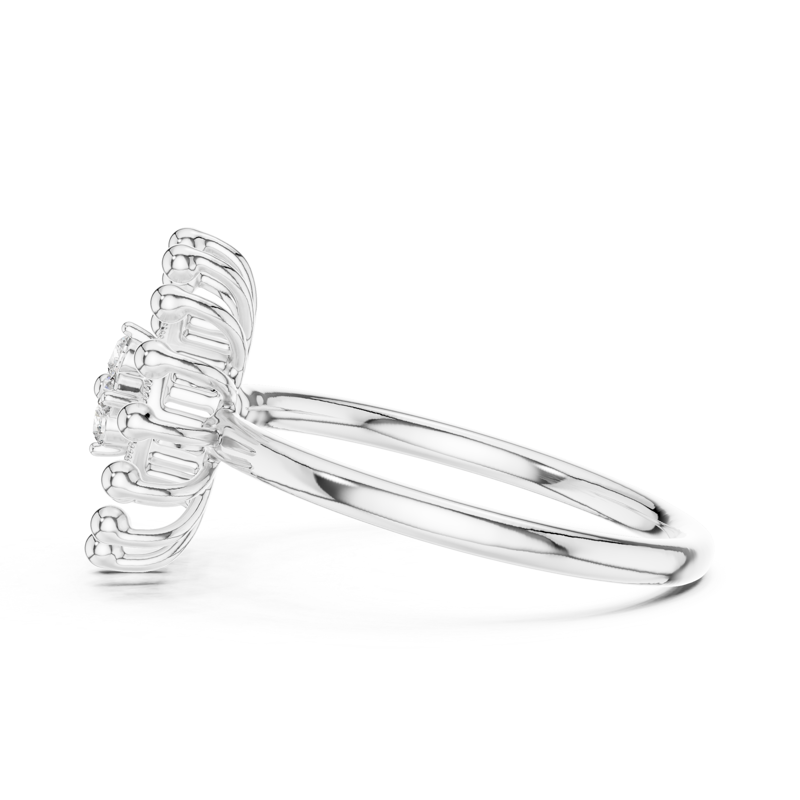 Diamond Sunburst Crown Ring – Design 12#10056