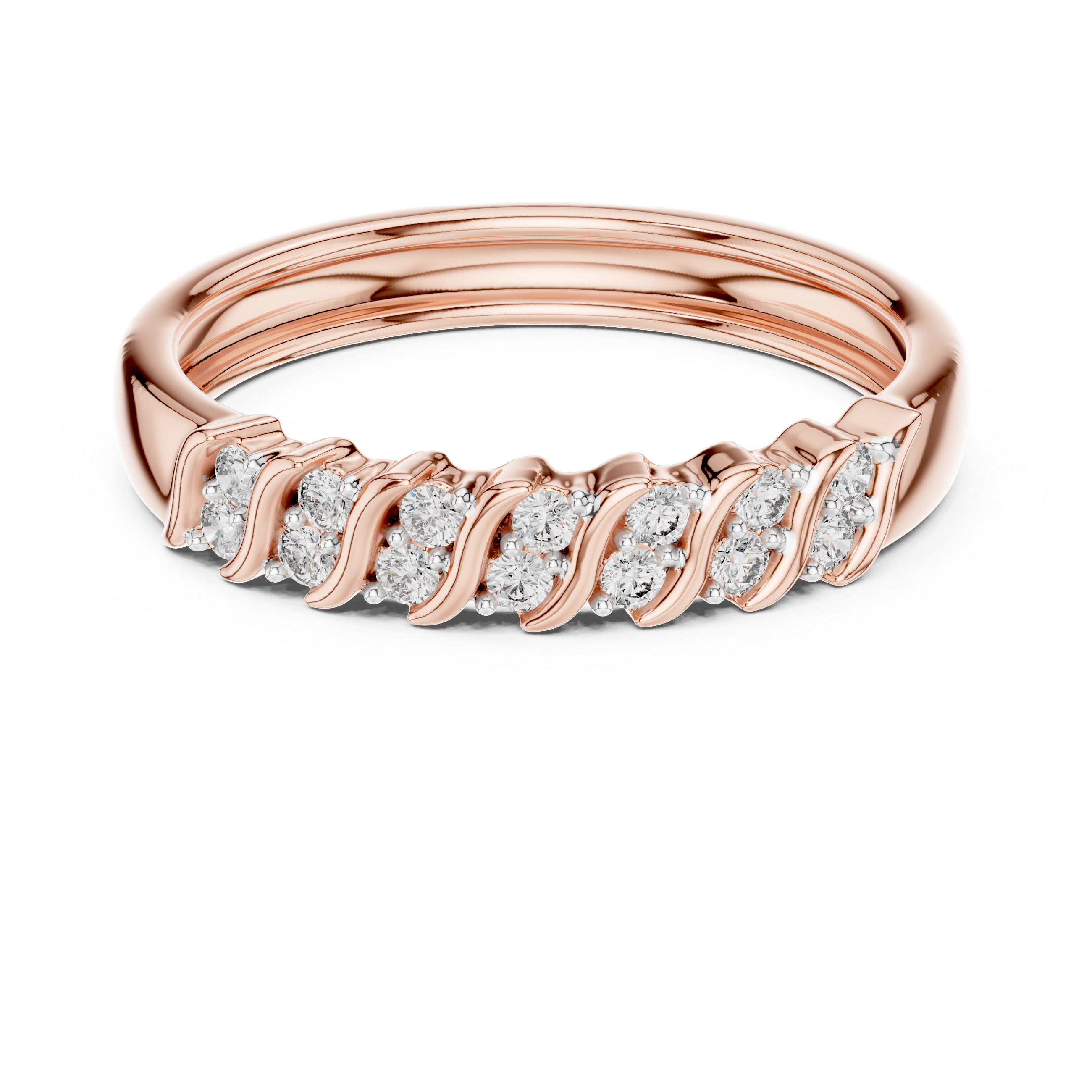 Diamond Interlocking Ribbon Ring – Design 12#10059