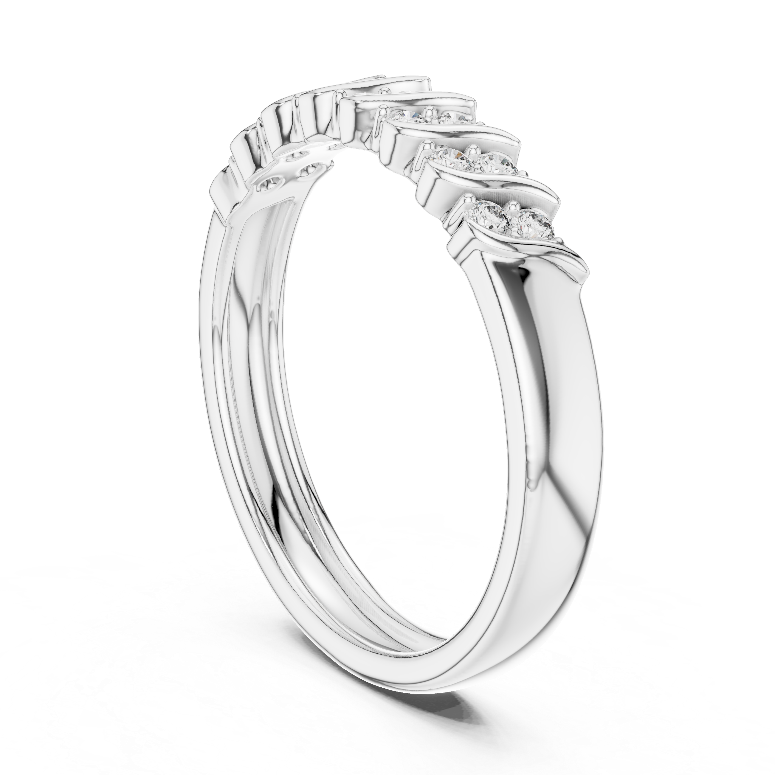Diamond Interlocking Ribbon Ring – Design 12#10059