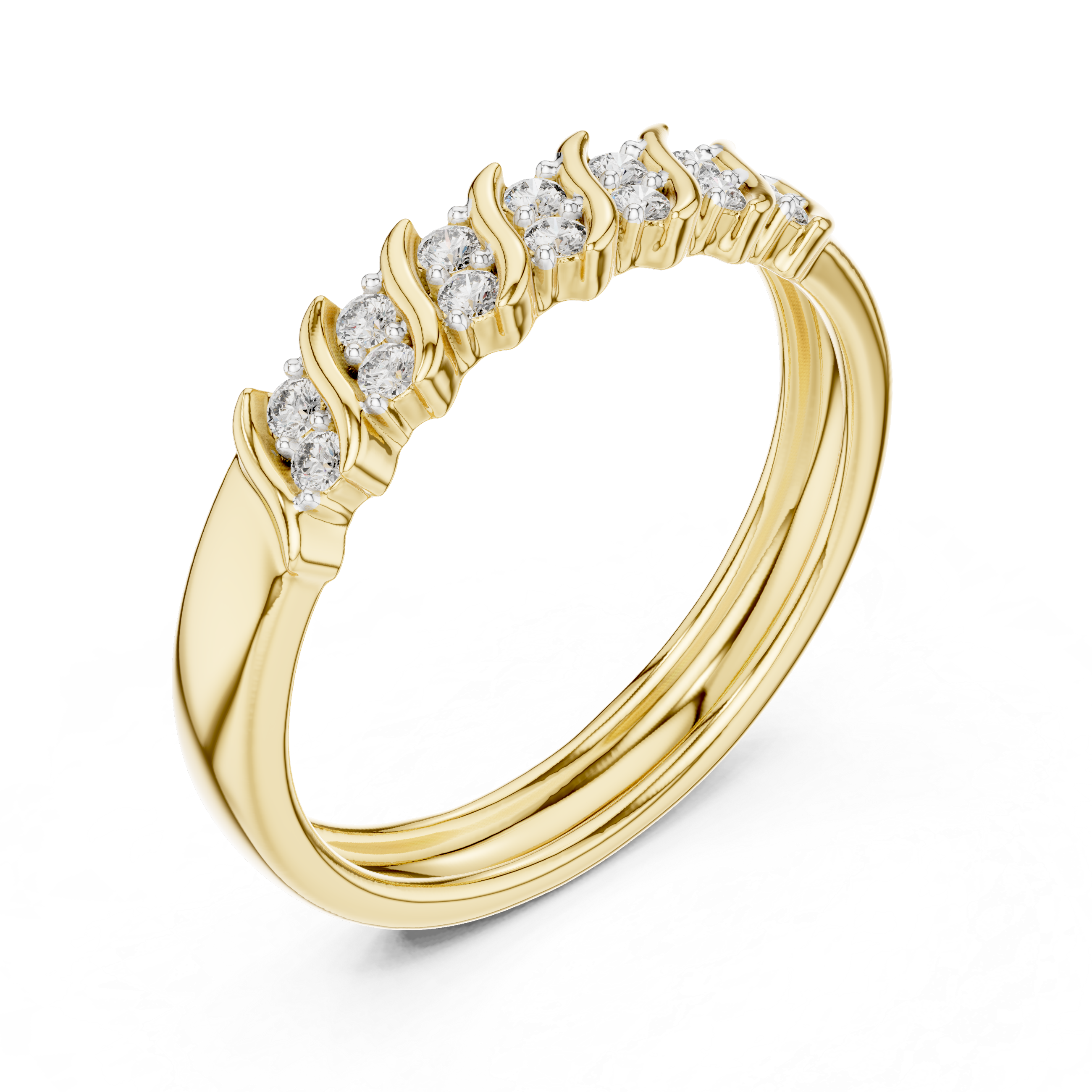 Diamond Interlocking Ribbon Ring – Design 12#10059