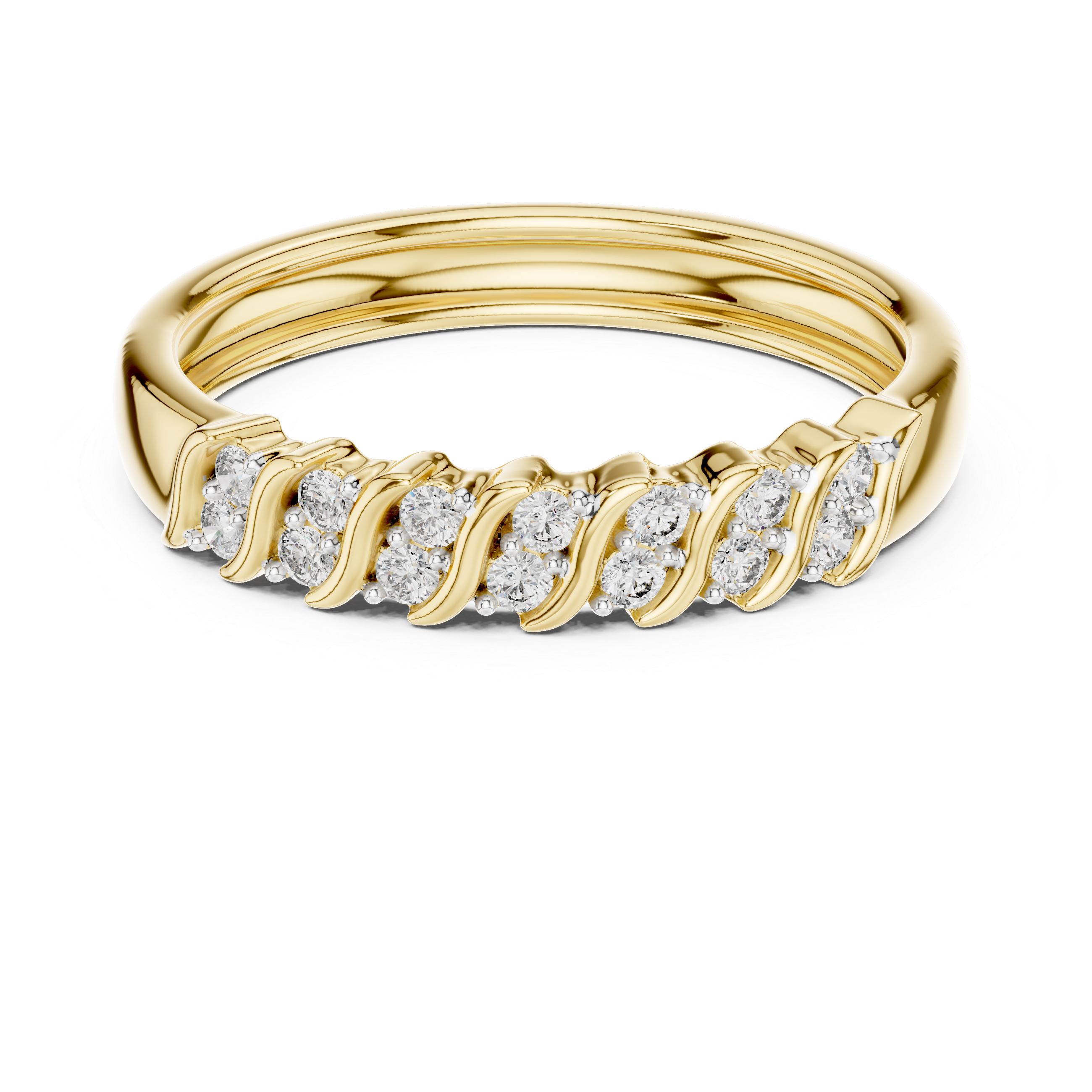 Diamond Interlocking Ribbon Ring – Design 12#10059
