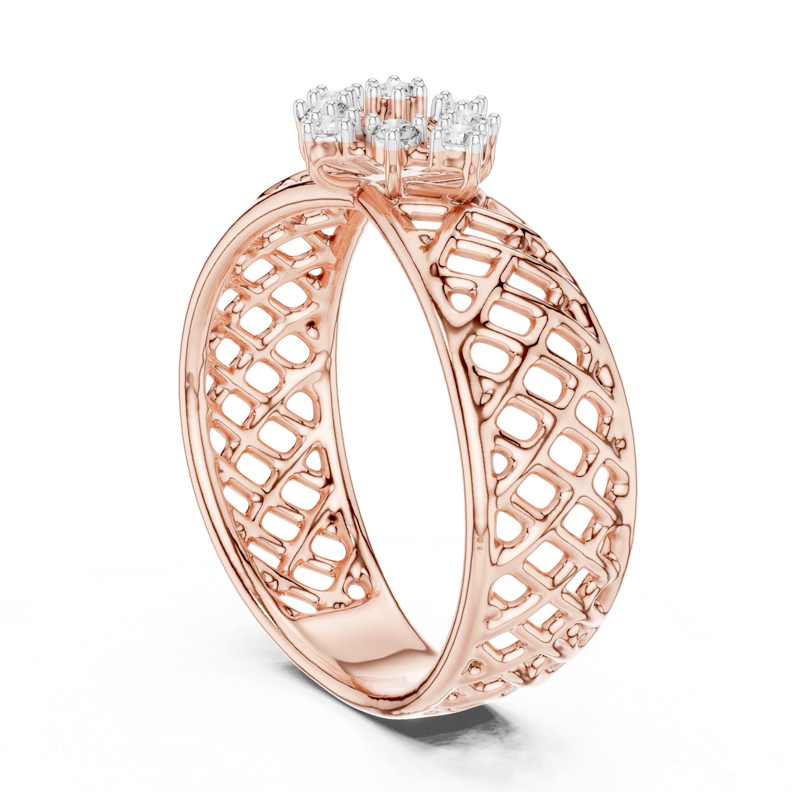 Diamond Woven Floral Ring – Design 12#10062