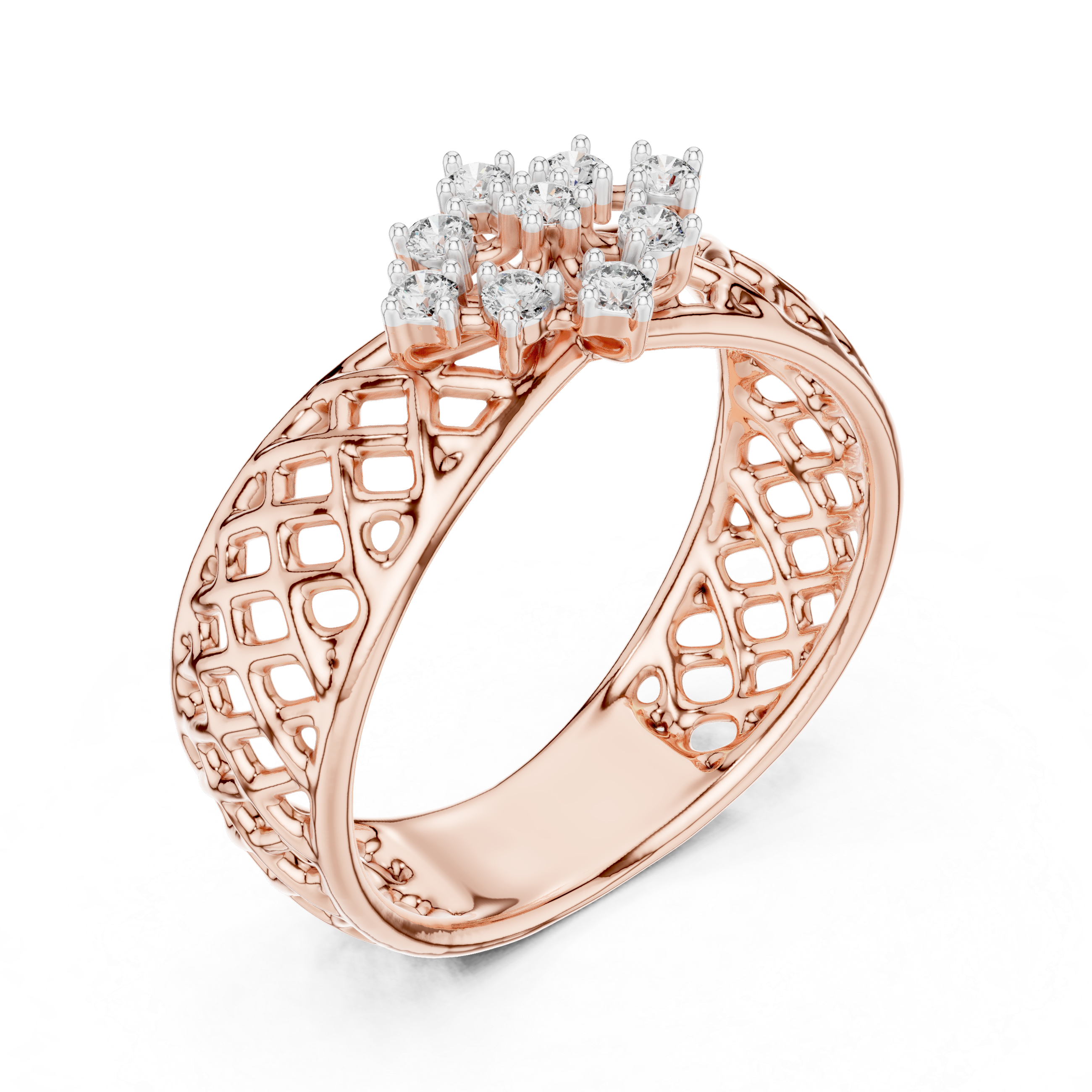 Diamond Woven Floral Ring – Design 12#10062