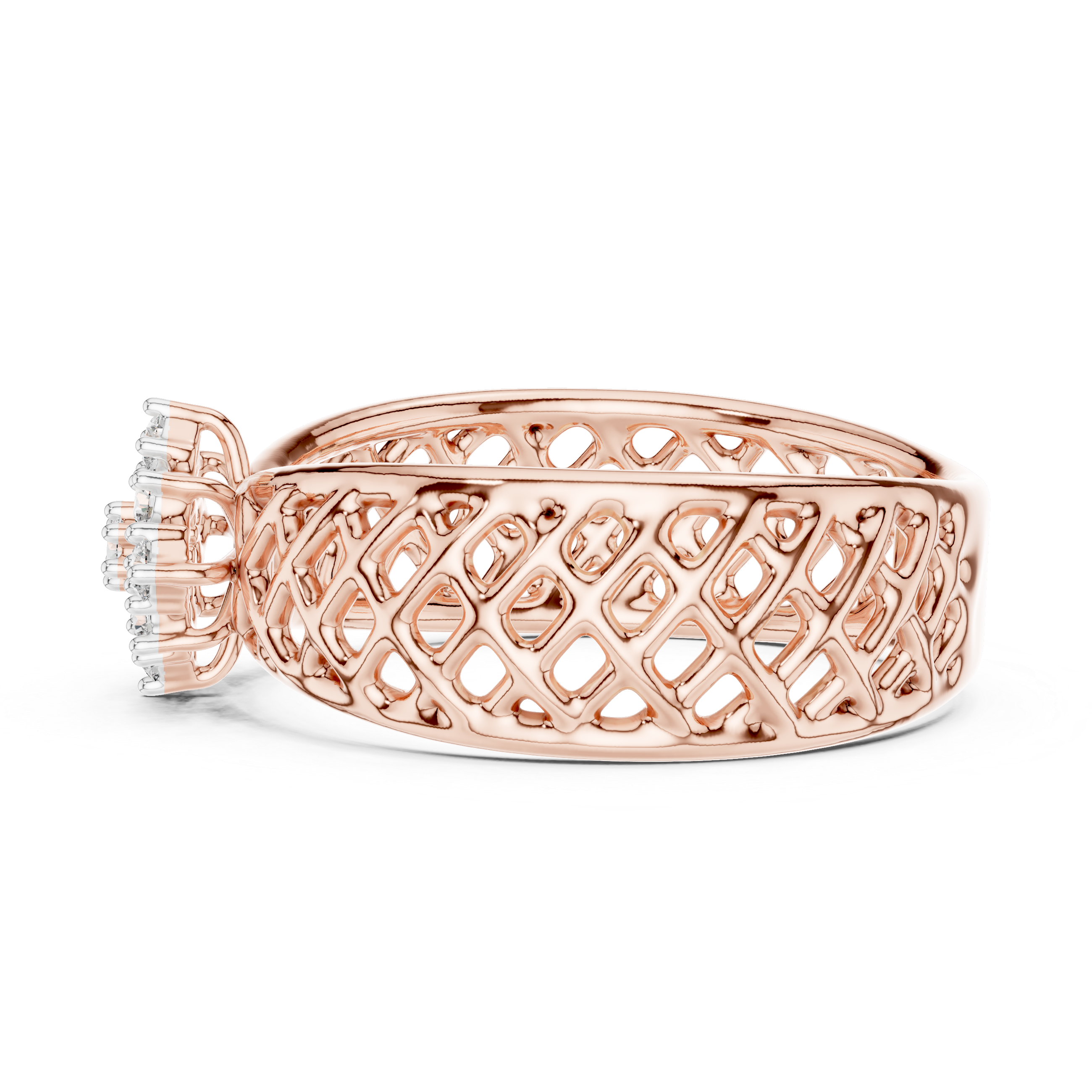 Diamond Woven Floral Ring – Design 12#10062