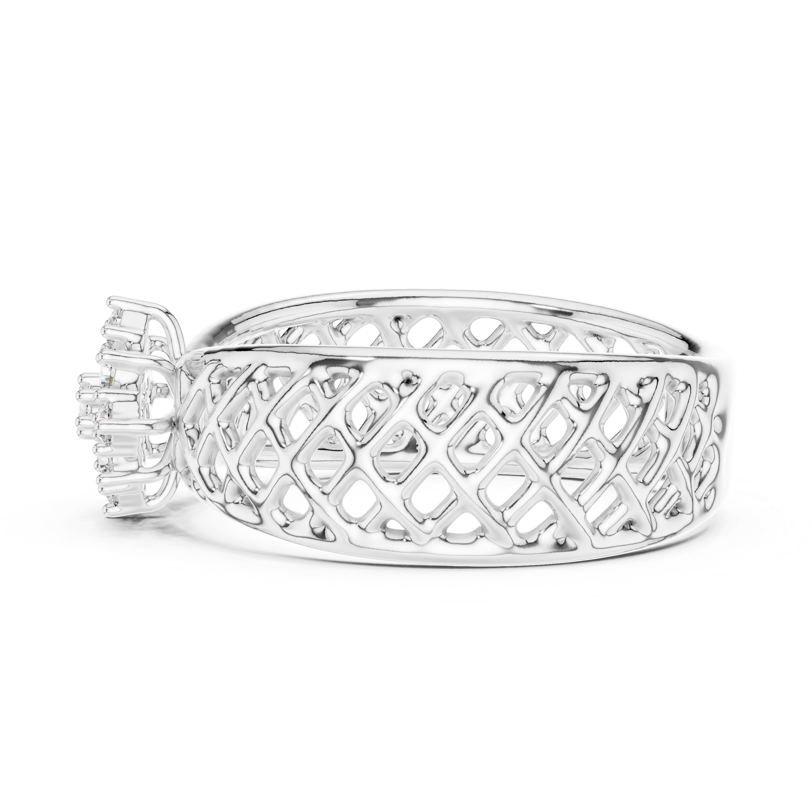 Diamond Woven Floral Ring – Design 12#10062