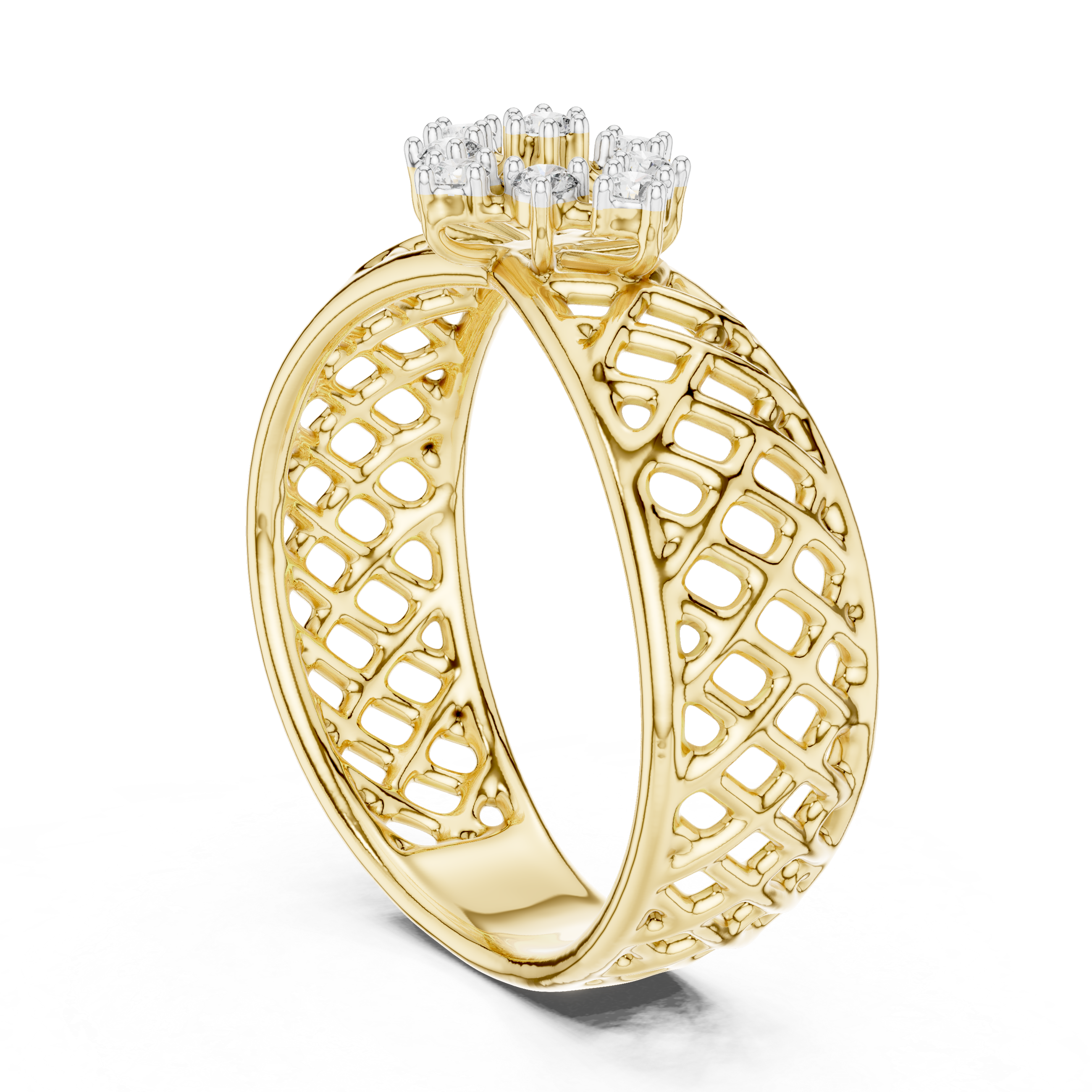 Diamond Woven Floral Ring – Design 12#10062