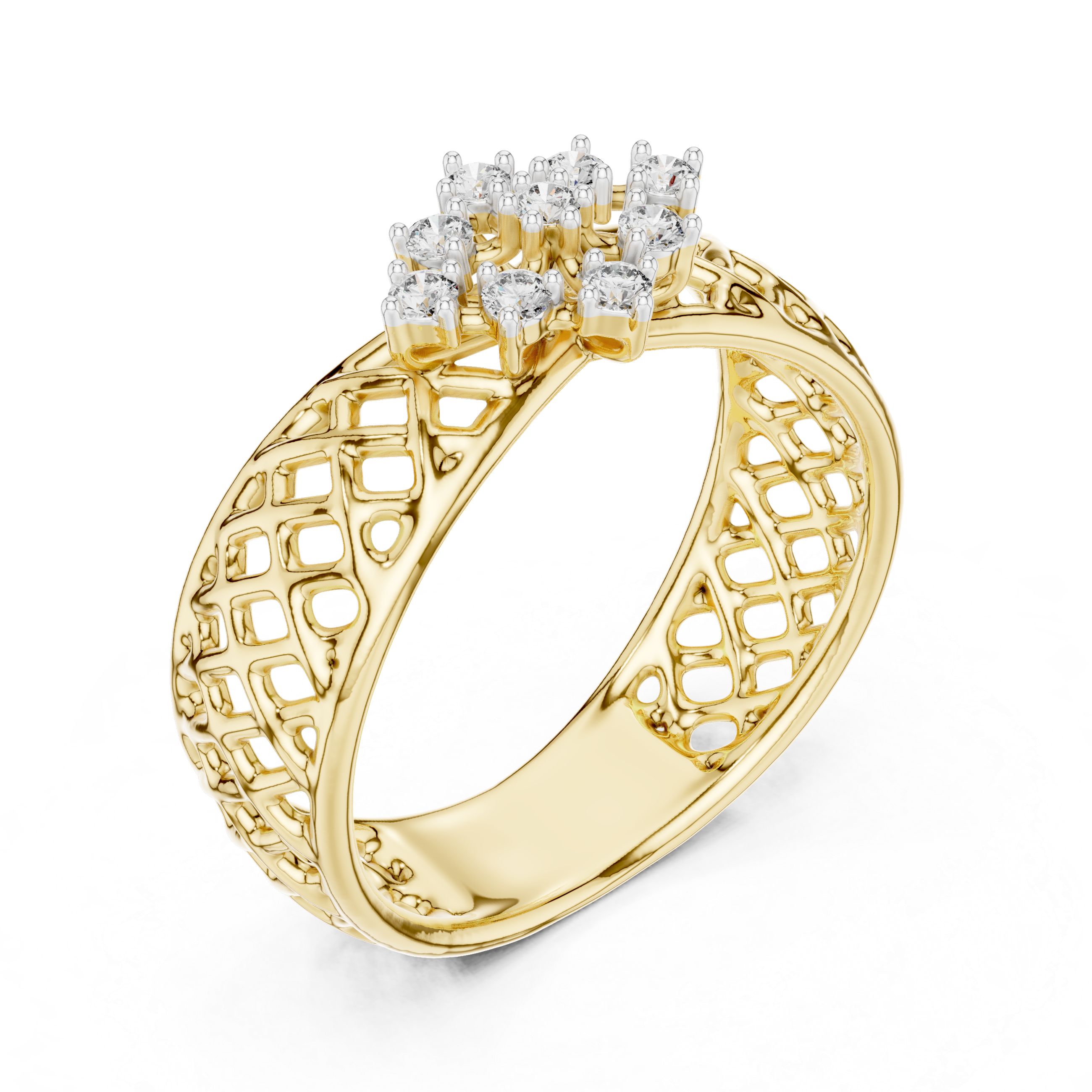 Diamond Woven Floral Ring – Design 12#10062