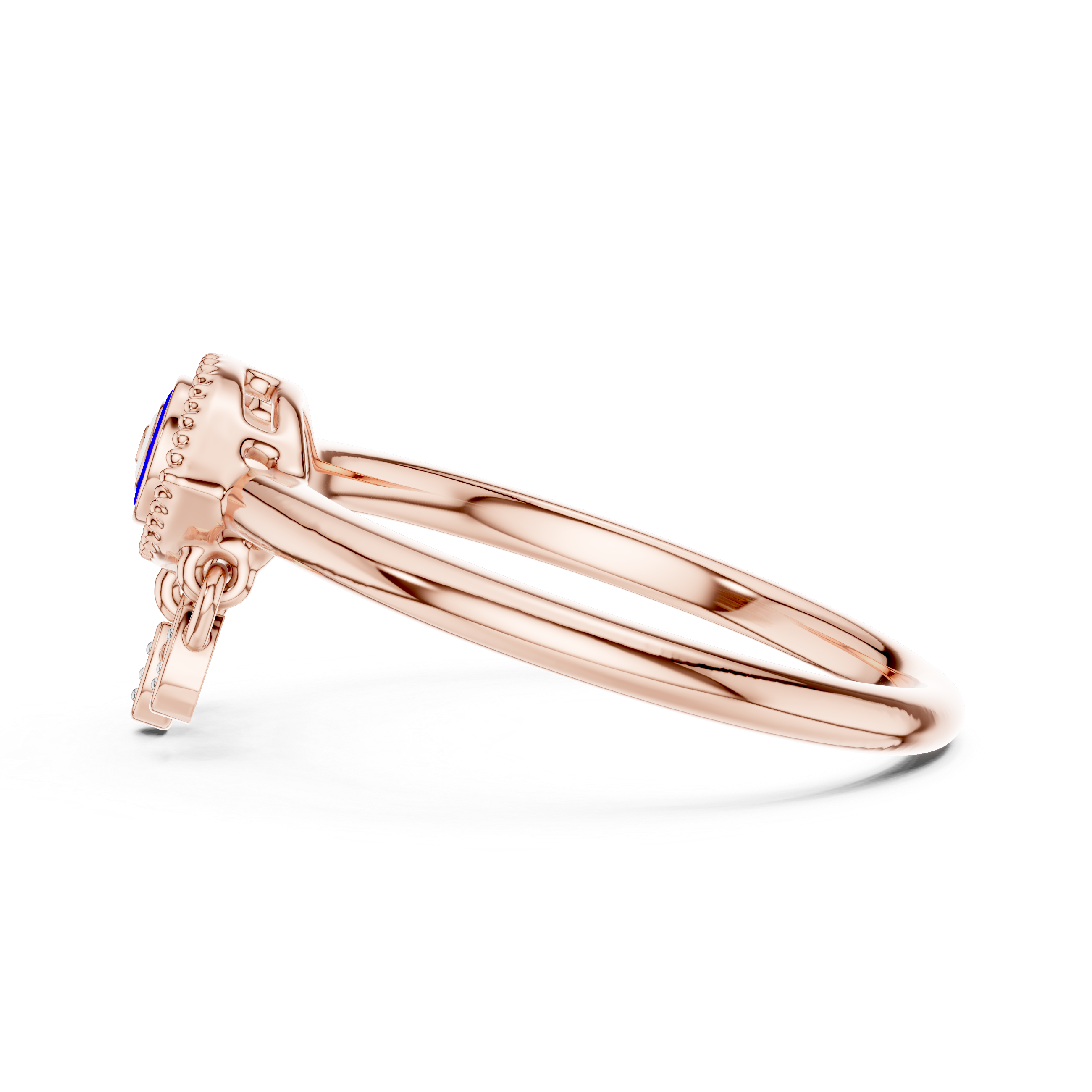 Diamond Evil Eye Charm Ring – Design 12#10063