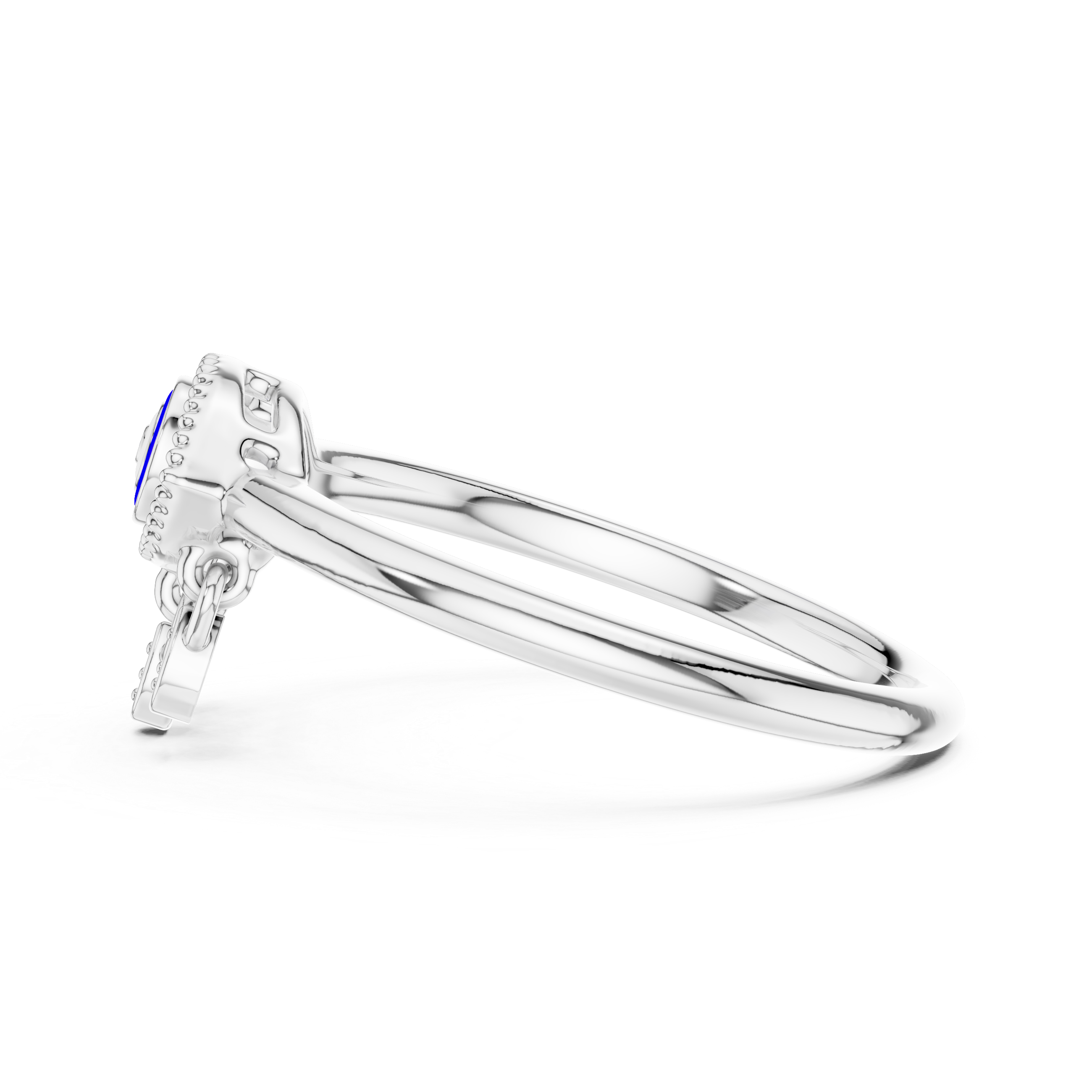 Diamond Evil Eye Charm Ring – Design 12#10063