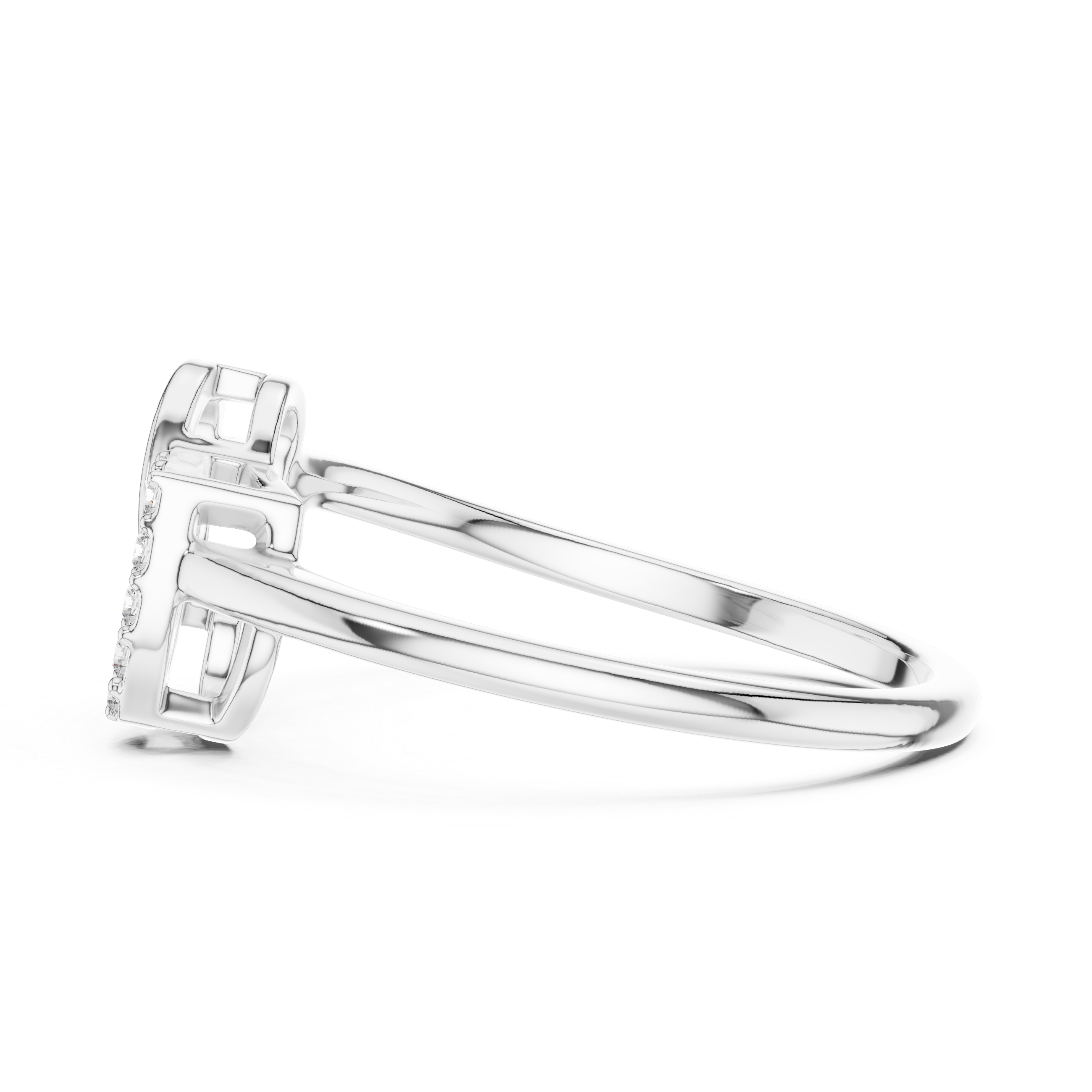 Diamond Double Heart Ring – Design 12#10064