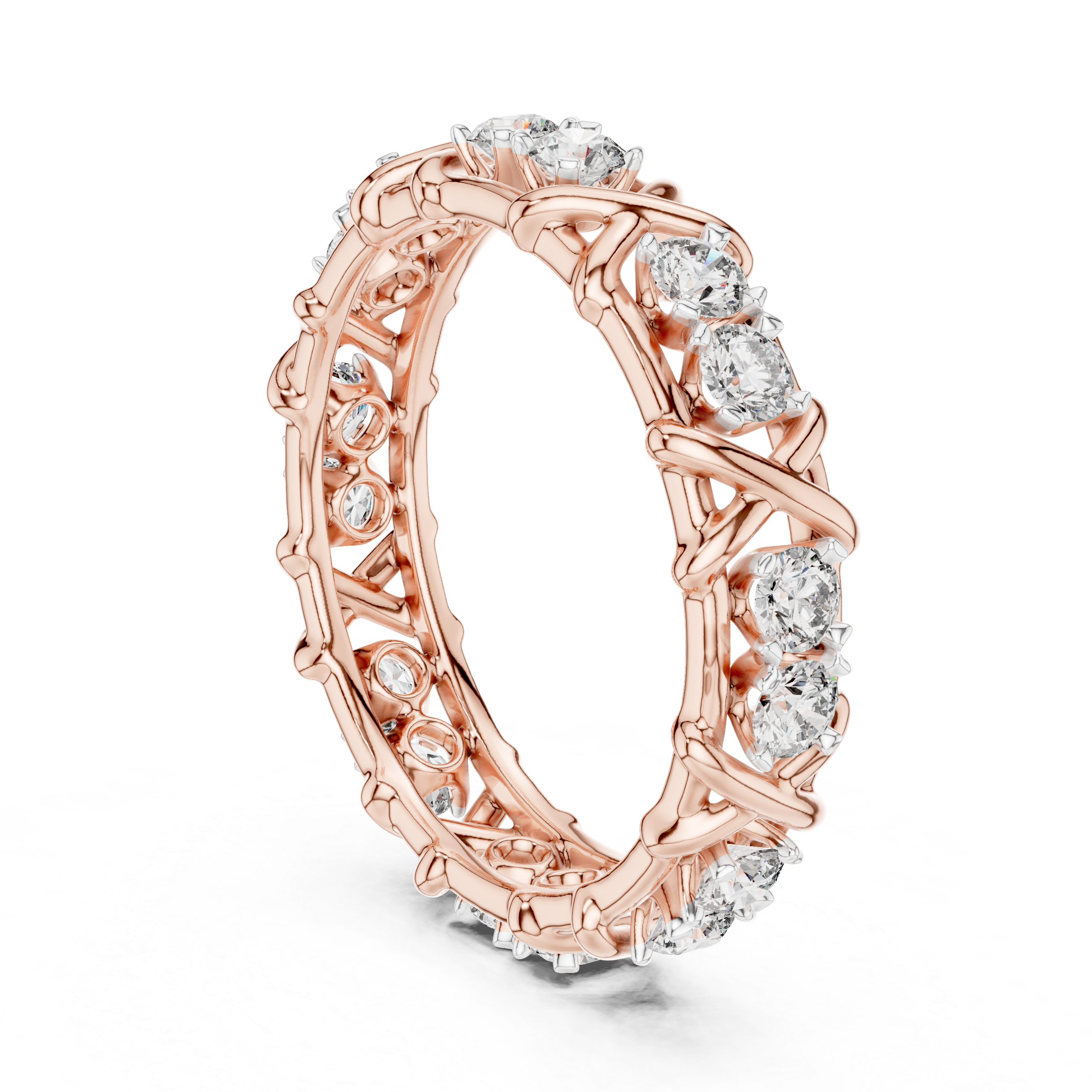 Diamond Woven Eternity Band – Design 12#10065