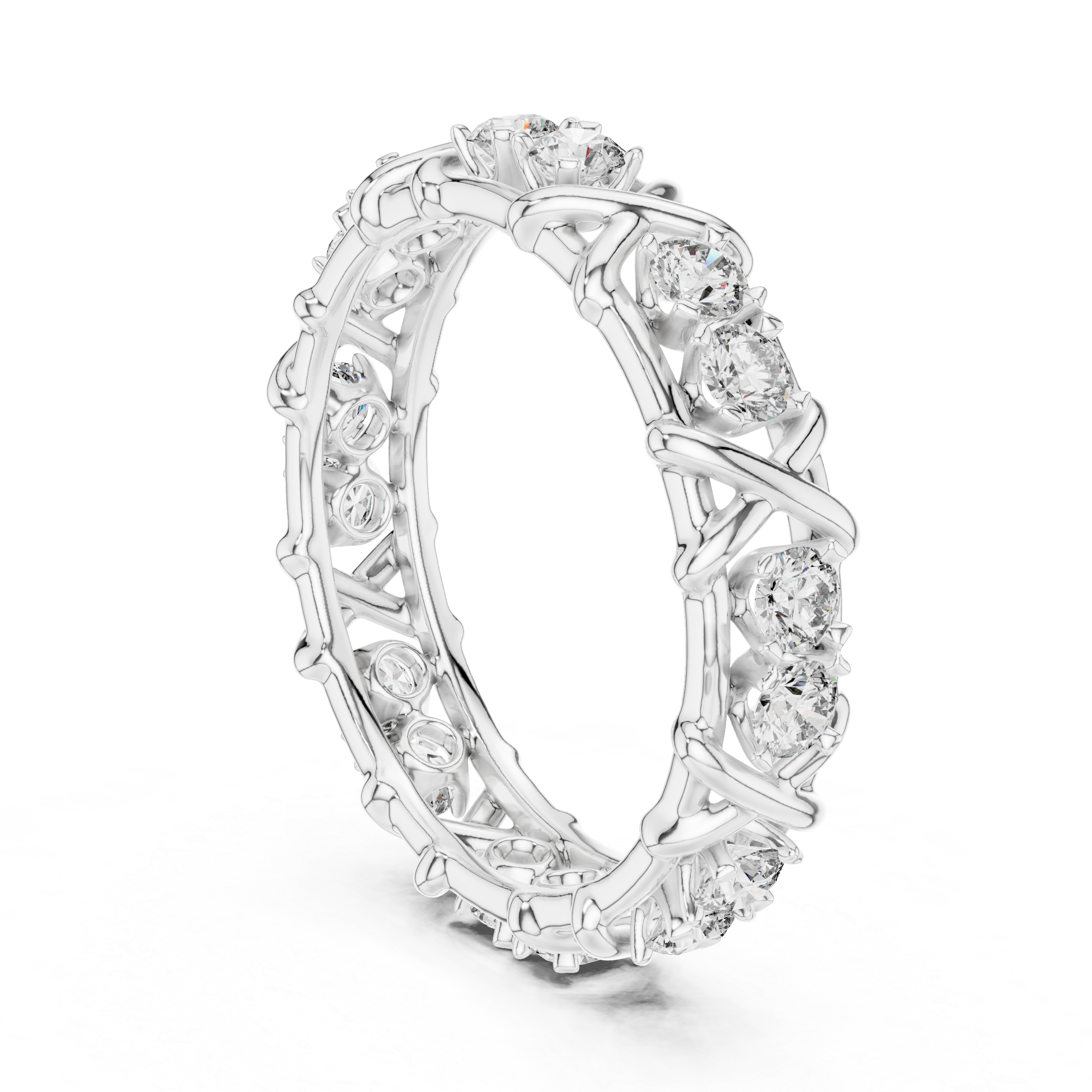 Diamond Woven Eternity Band – Design 12#10065