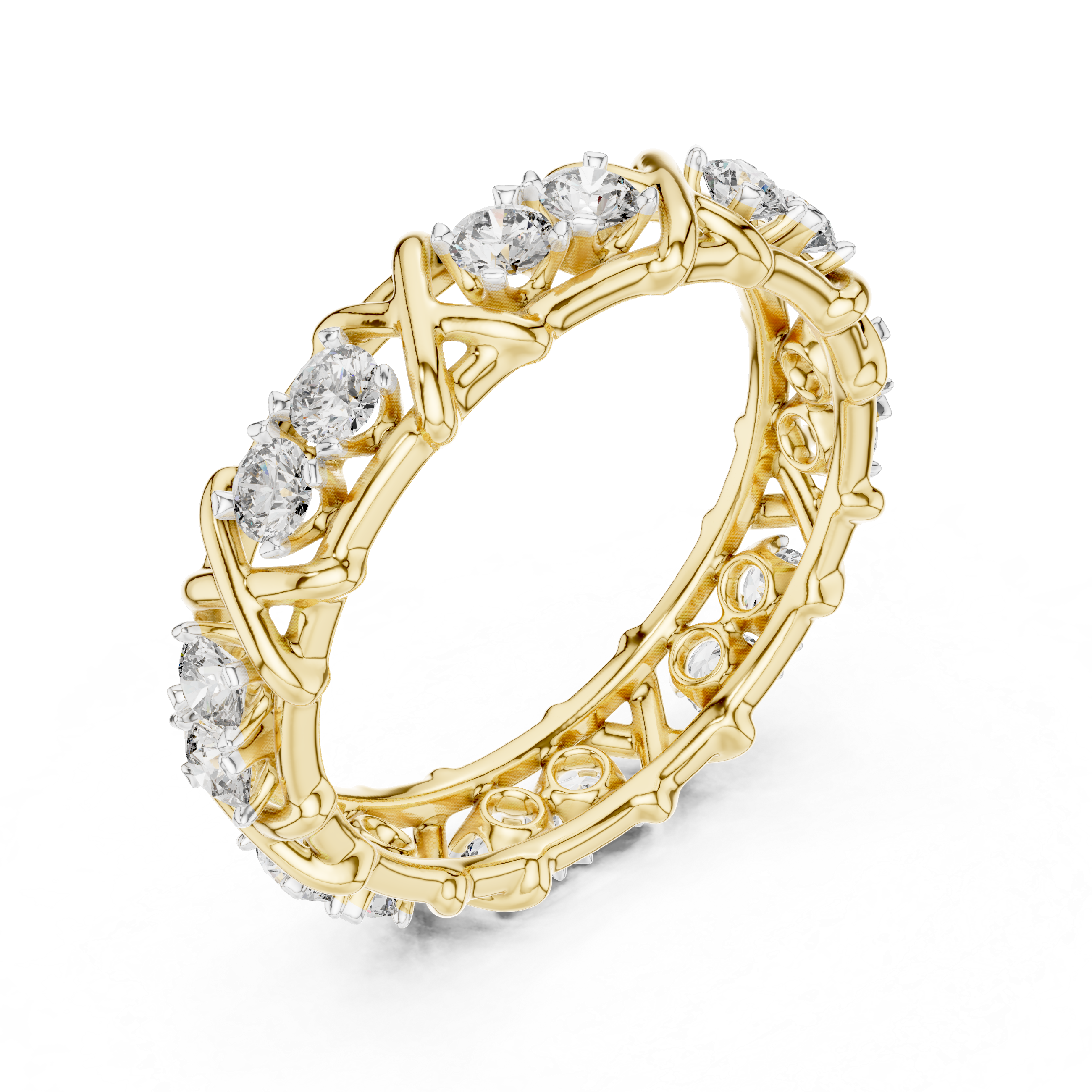 Diamond Woven Eternity Band – Design 12#10065