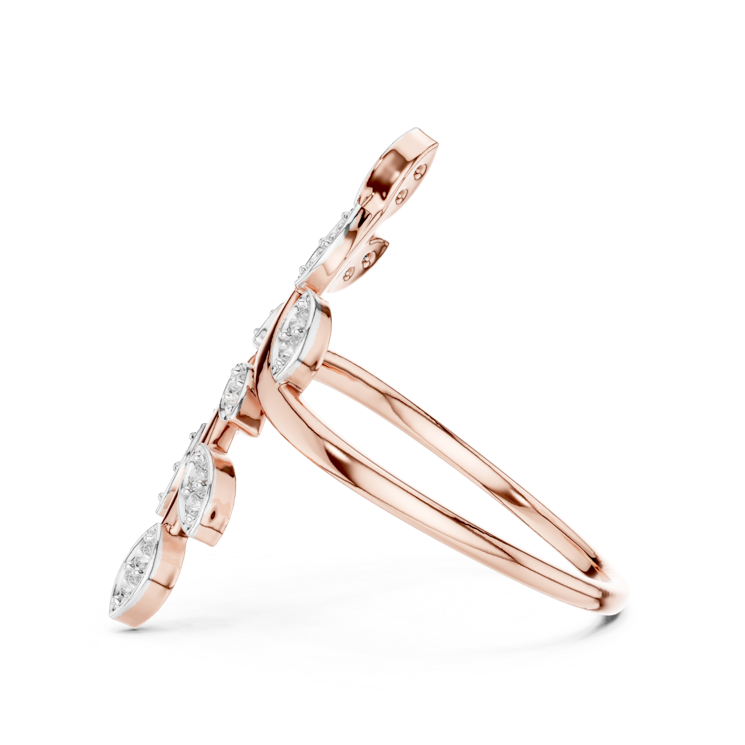 Diamond Leaf Branch Ring – Design 12#10066
