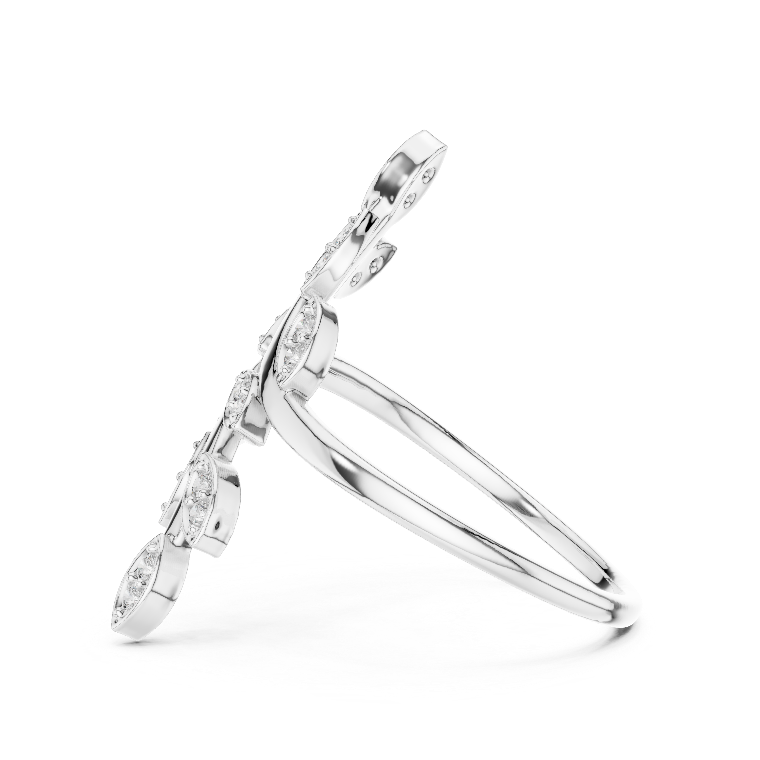 Diamond Leaf Branch Ring – Design 12#10066