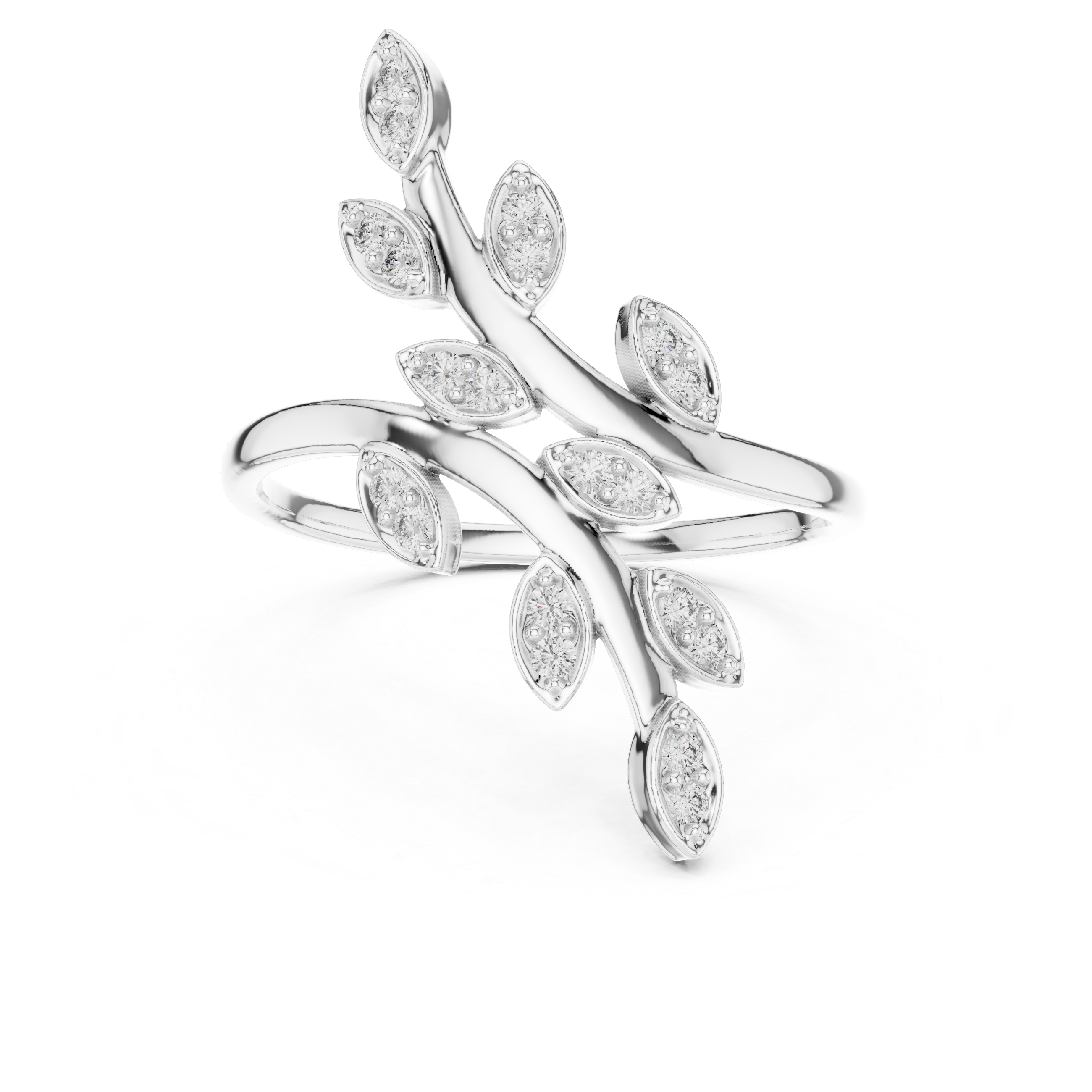 Diamond Leaf Branch Ring – Design 12#10066