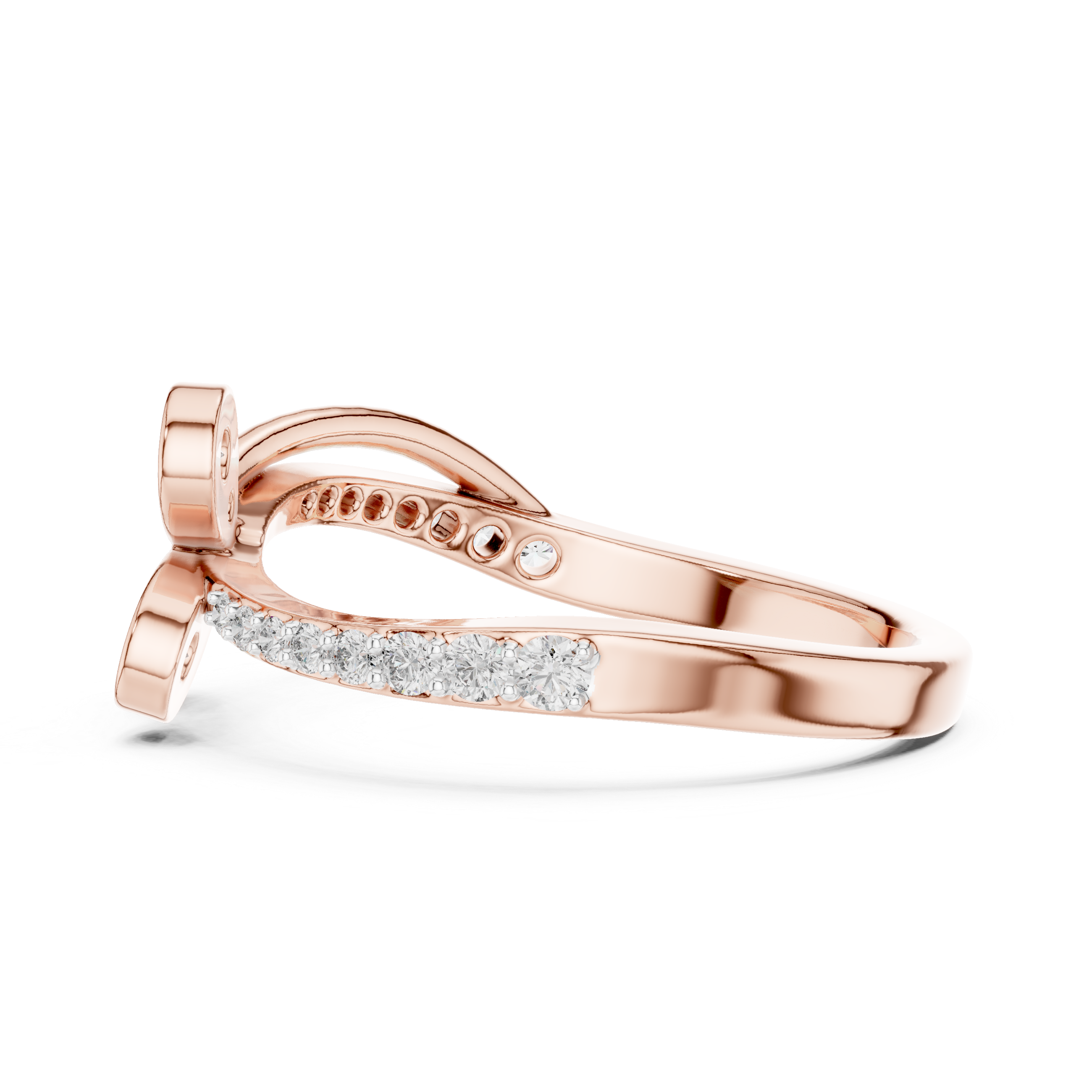 Diamond Butterfly Bypass Ring – Design 12#10067