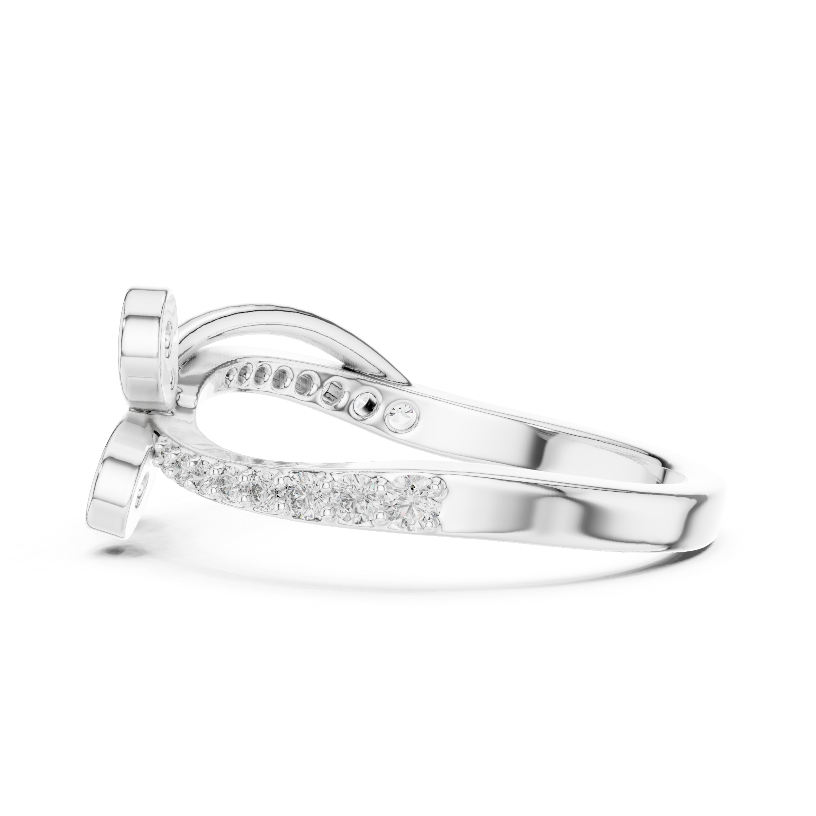 Diamond Butterfly Bypass Ring – Design 12#10067