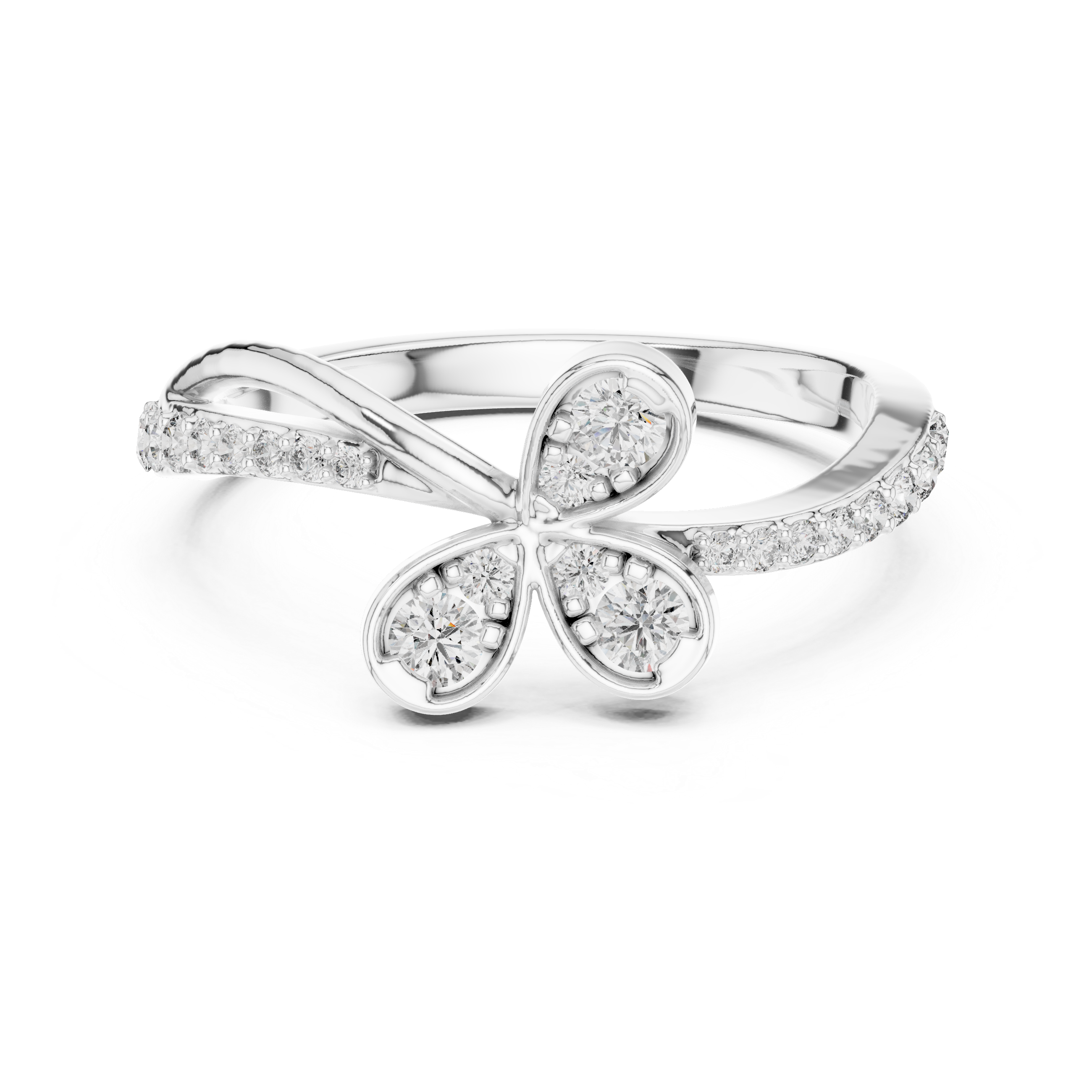 Diamond Butterfly Bypass Ring – Design 12#10067