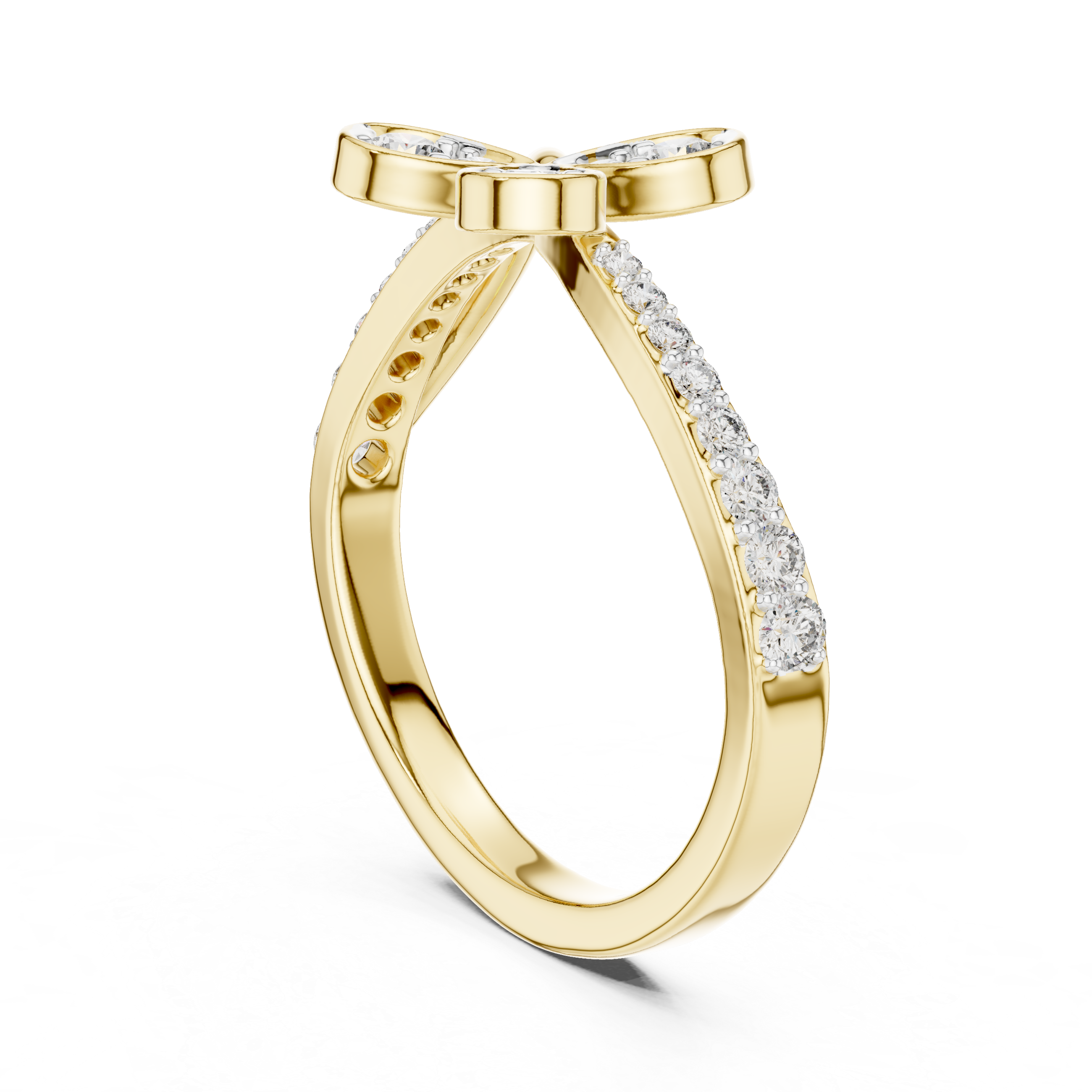 Diamond Butterfly Bypass Ring – Design 12#10067