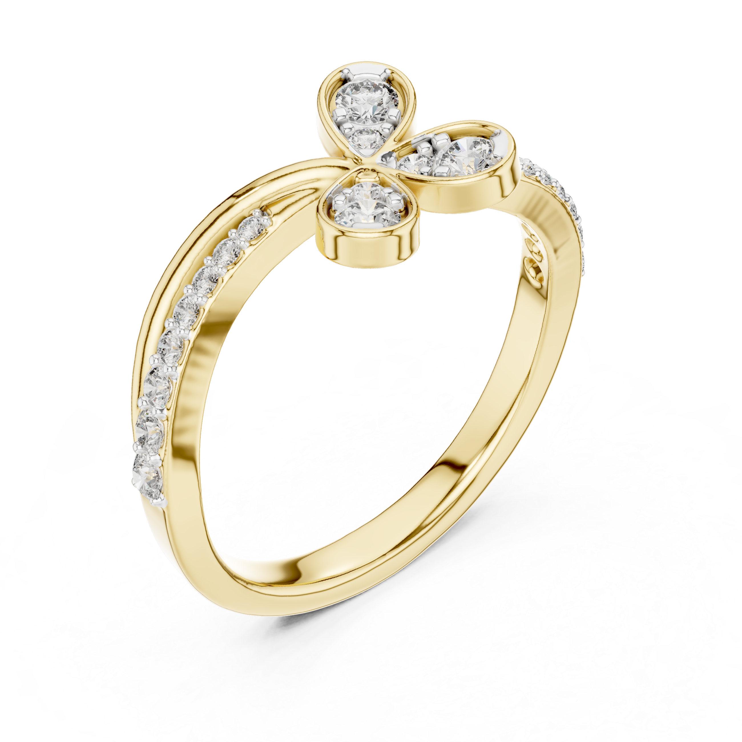 Diamond Butterfly Bypass Ring – Design 12#10067