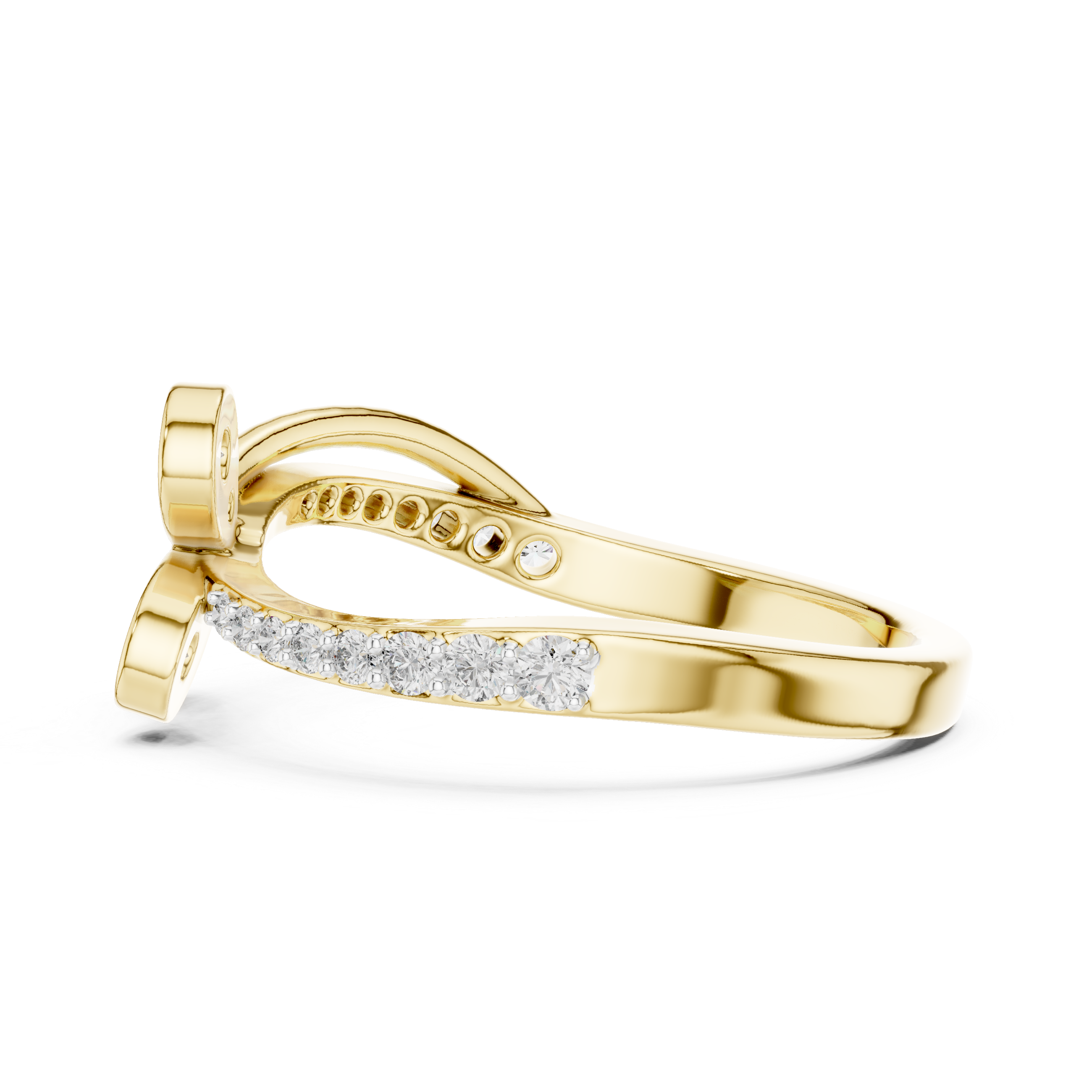 Diamond Butterfly Bypass Ring – Design 12#10067