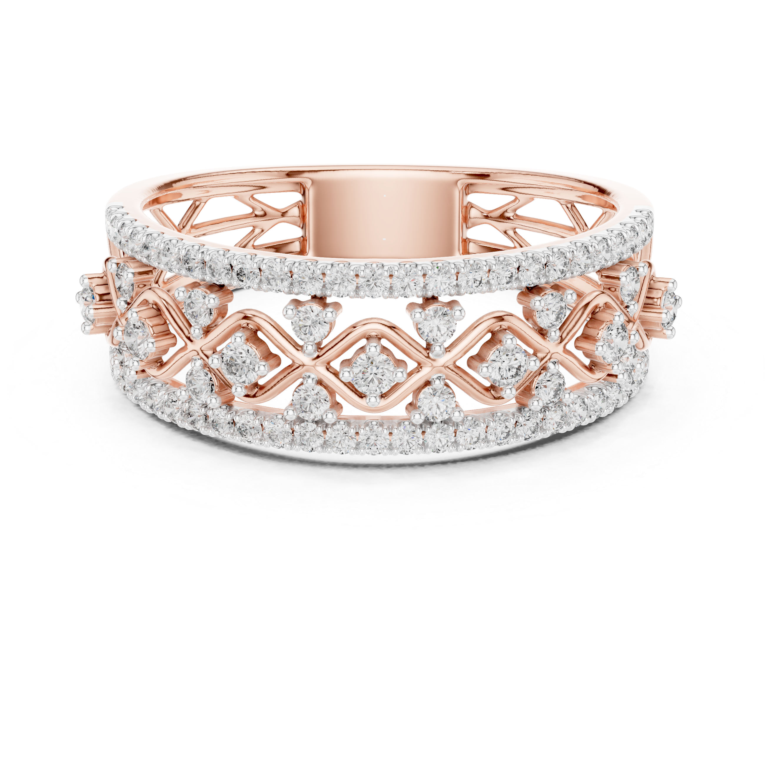 Diamond Filigree Edge Band – Design 12#10069