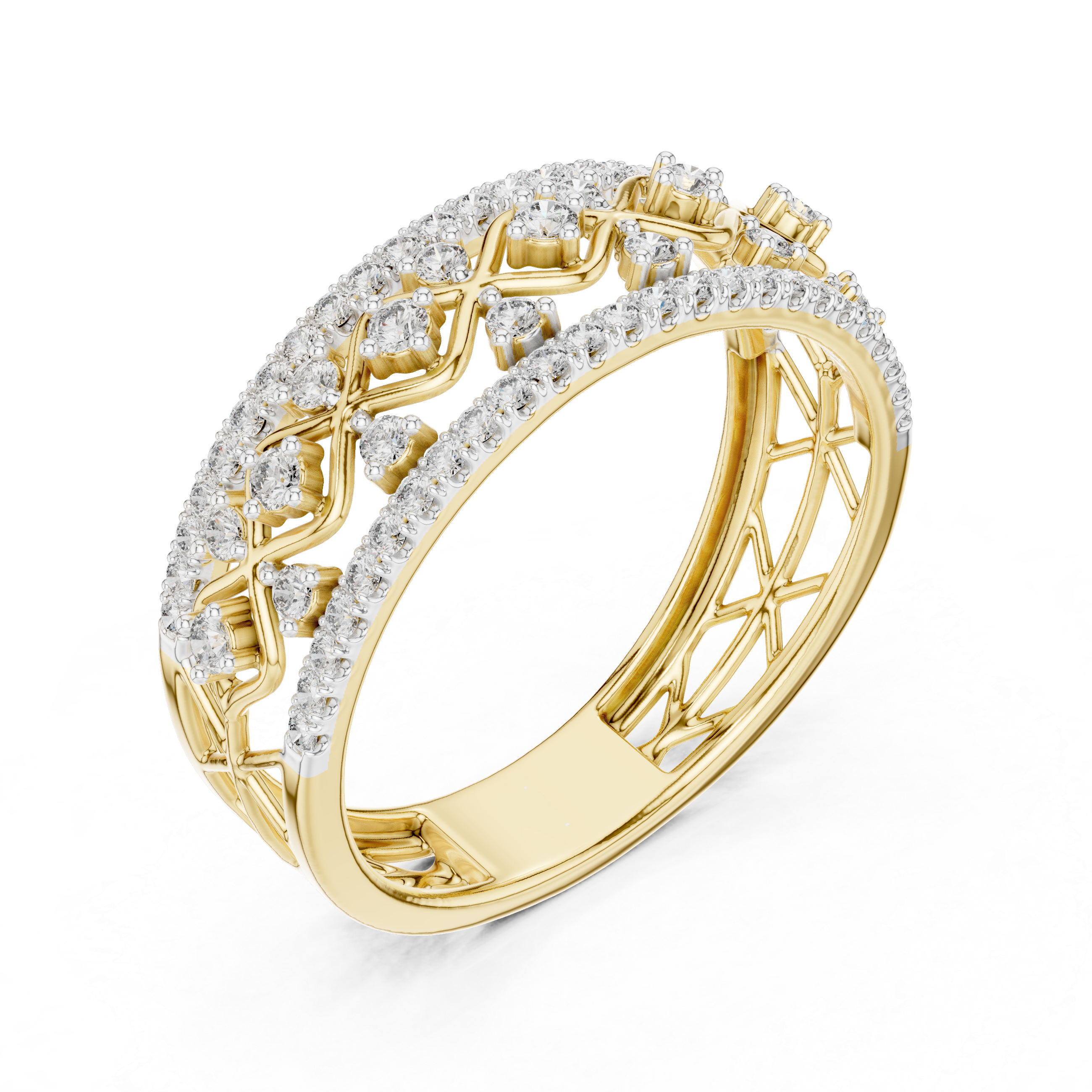 Diamond Filigree Edge Band – Design 12#10069