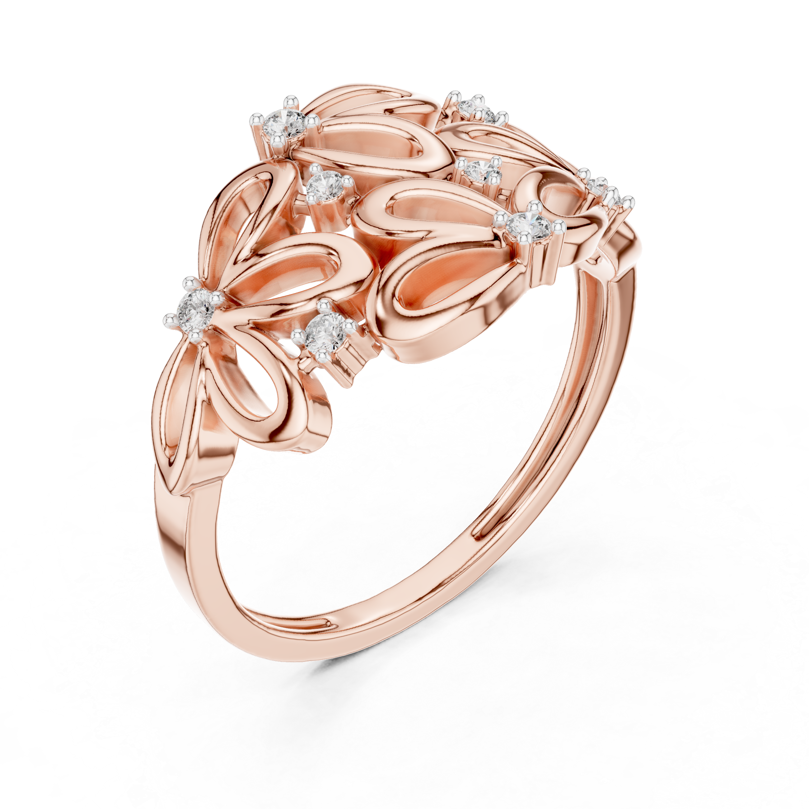 Diamond Floral Vine Ring – Design 12#10070