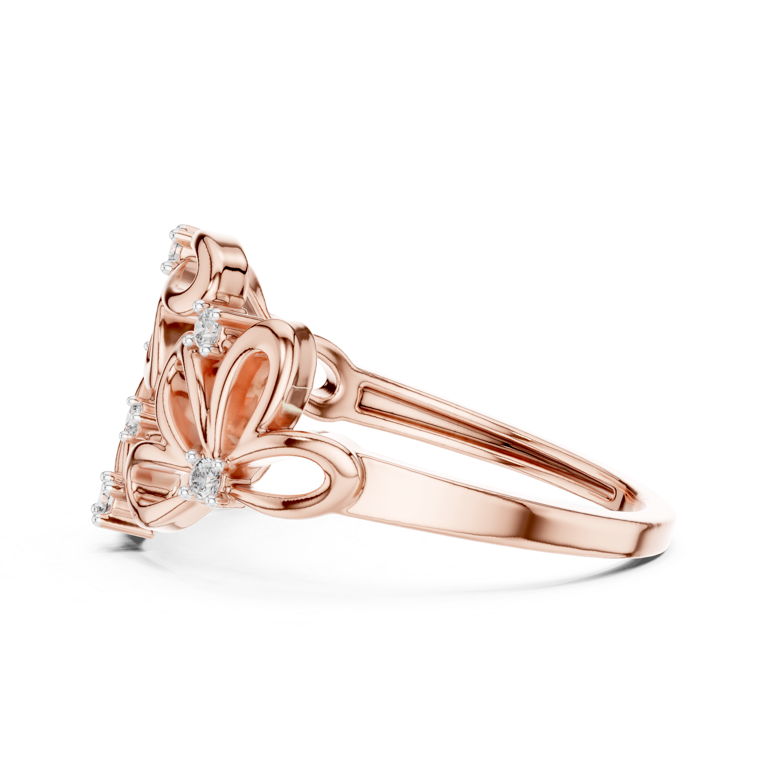 Diamond Floral Vine Ring – Design 12#10070