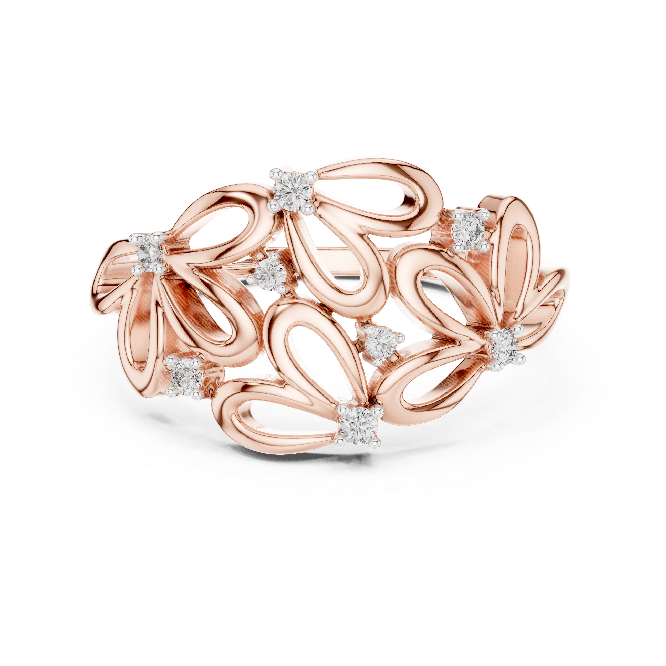Diamond Floral Vine Ring – Design 12#10070