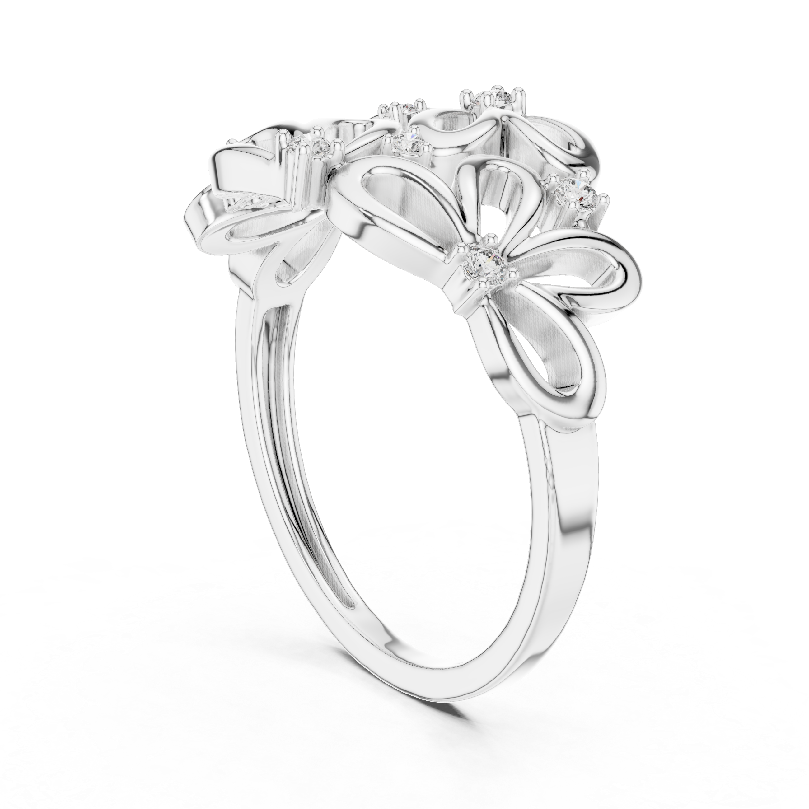 Diamond Floral Vine Ring – Design 12#10070