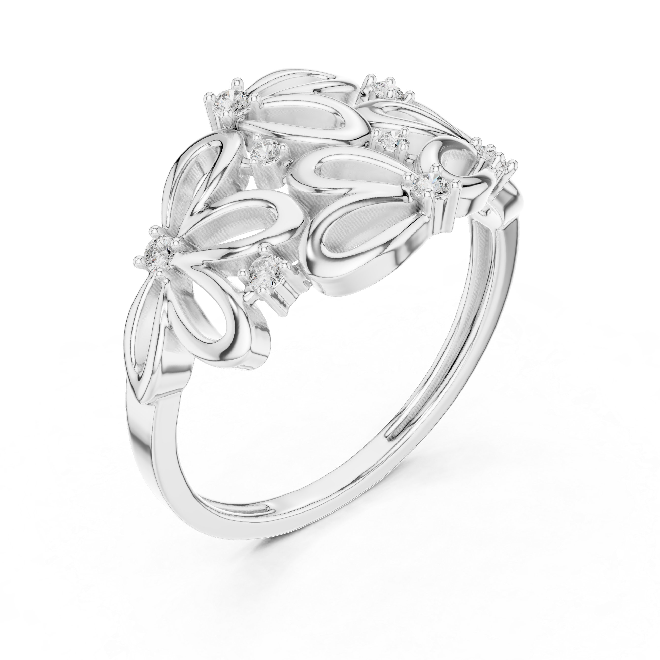 Diamond Floral Vine Ring – Design 12#10070