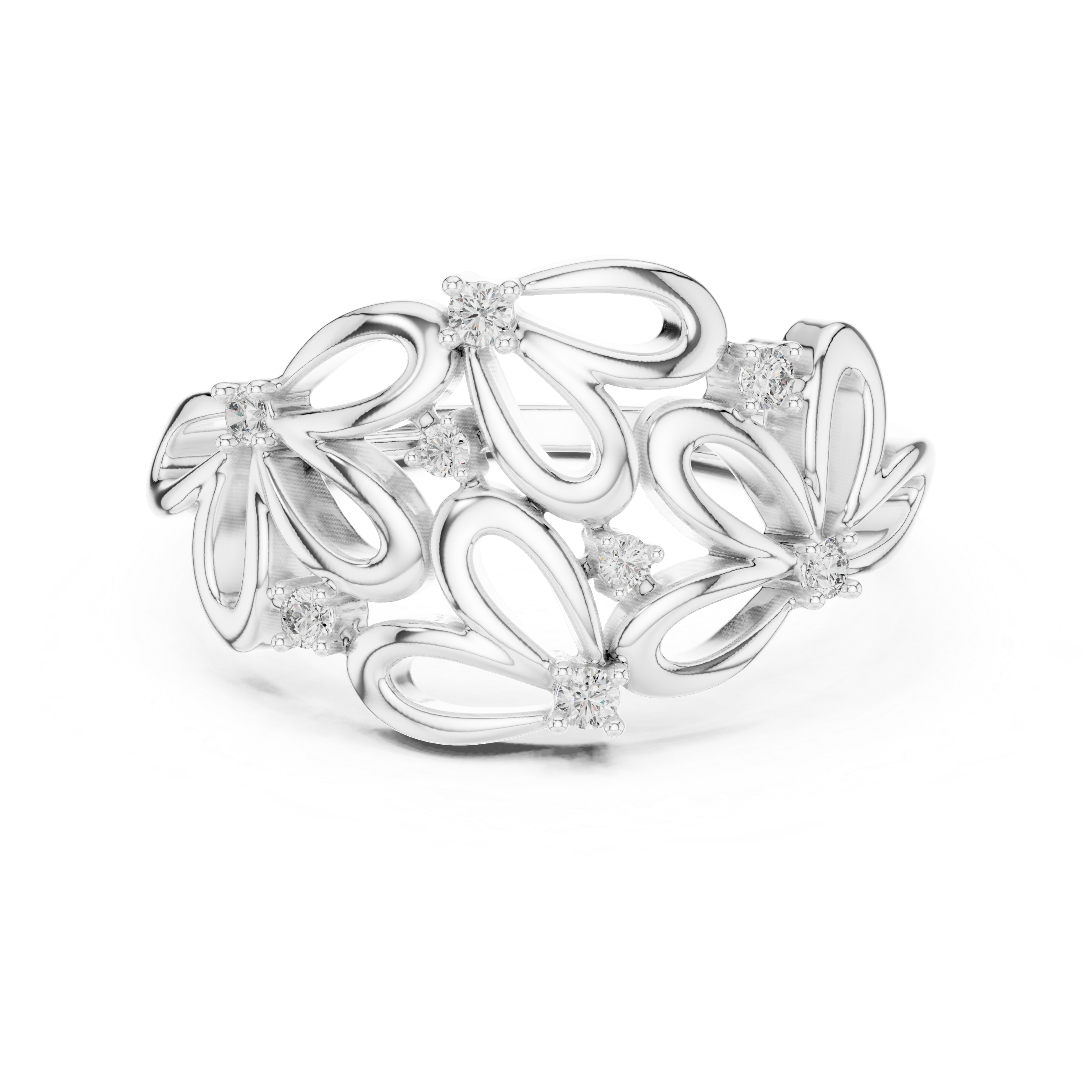 Diamond Floral Vine Ring – Design 12#10070