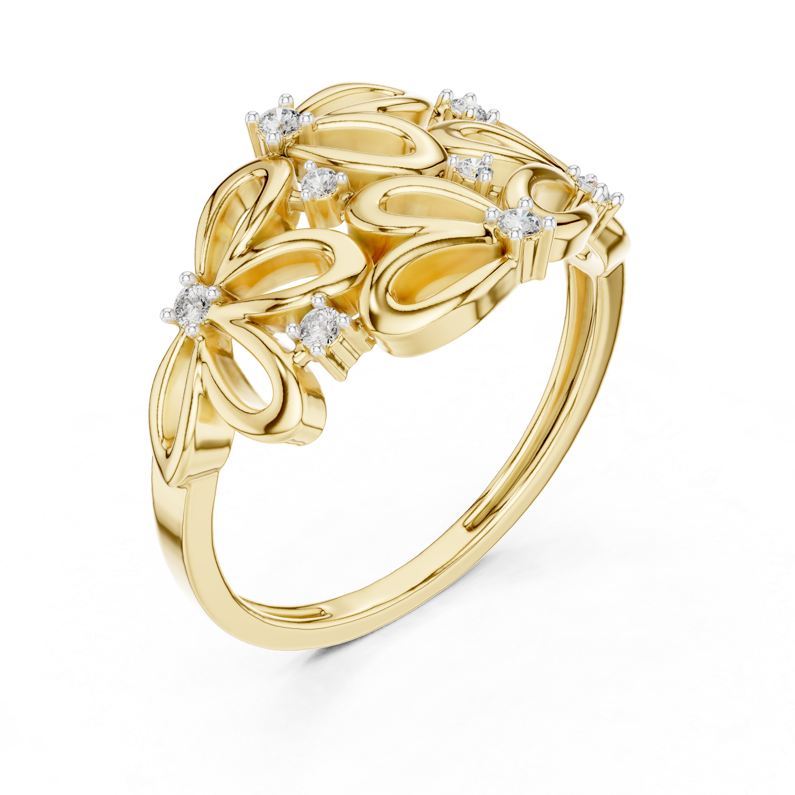 Diamond Floral Vine Ring – Design 12#10070