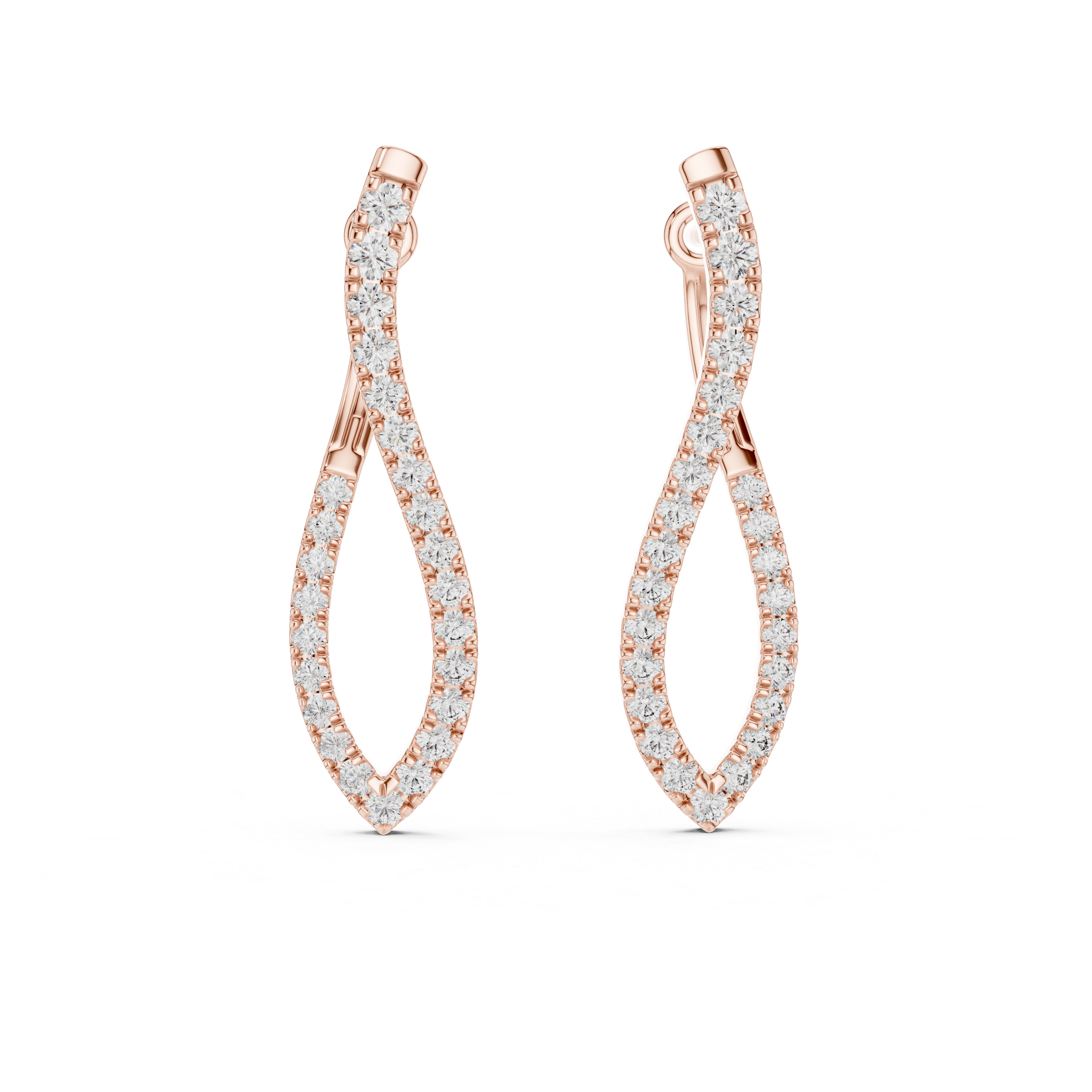 Round Brilliant Pavé Lab-Grown Diamond Hoop Earrings