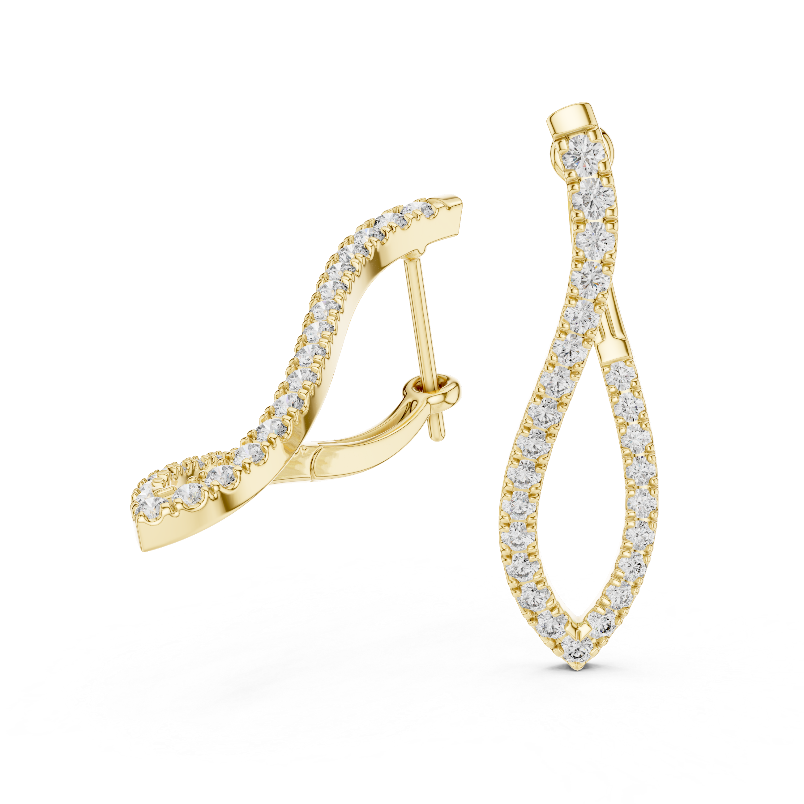 Round Brilliant Pavé Lab-Grown Diamond Hoop Earrings