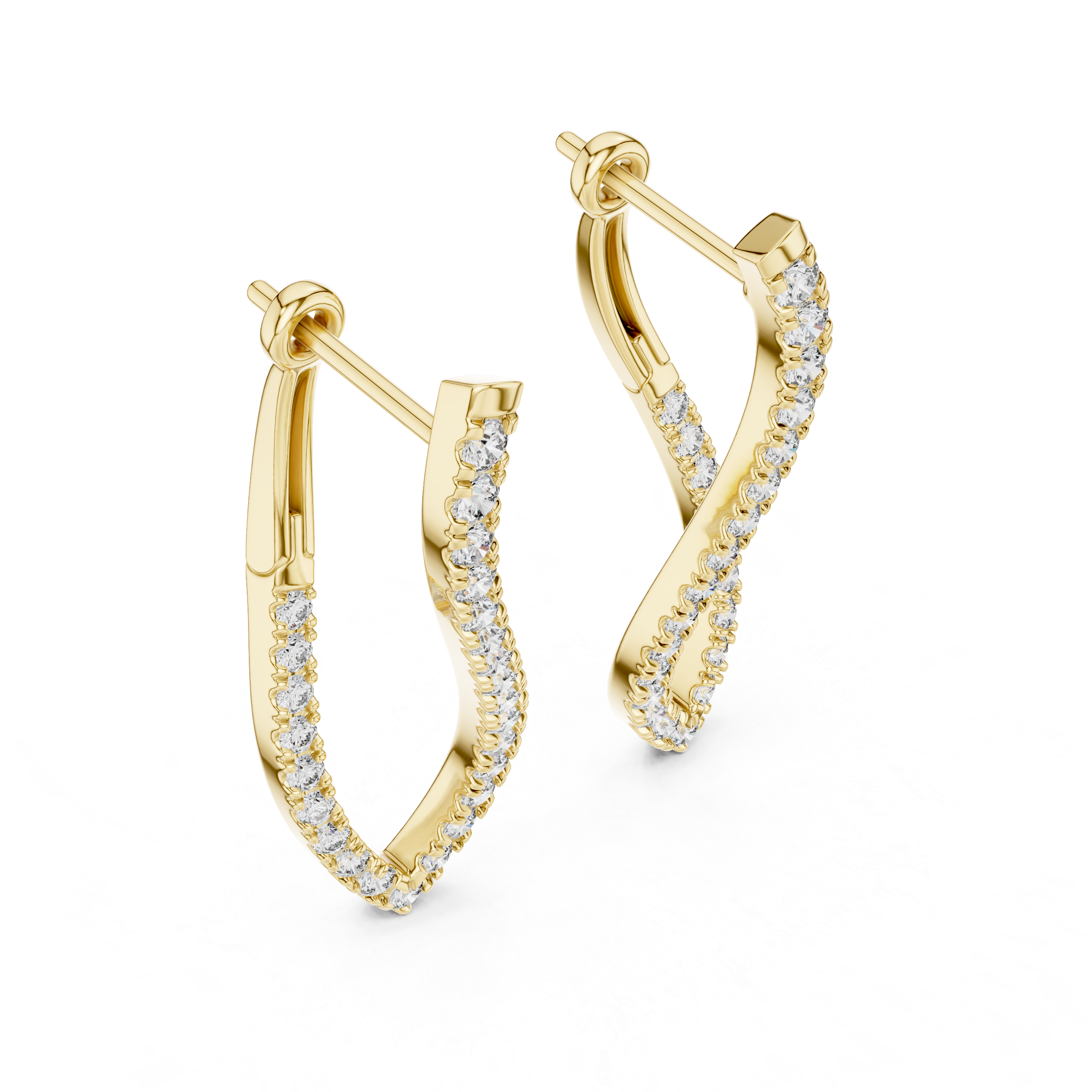 Open Teardrop Pavé Lab-Grown Diamond Stud Earrings