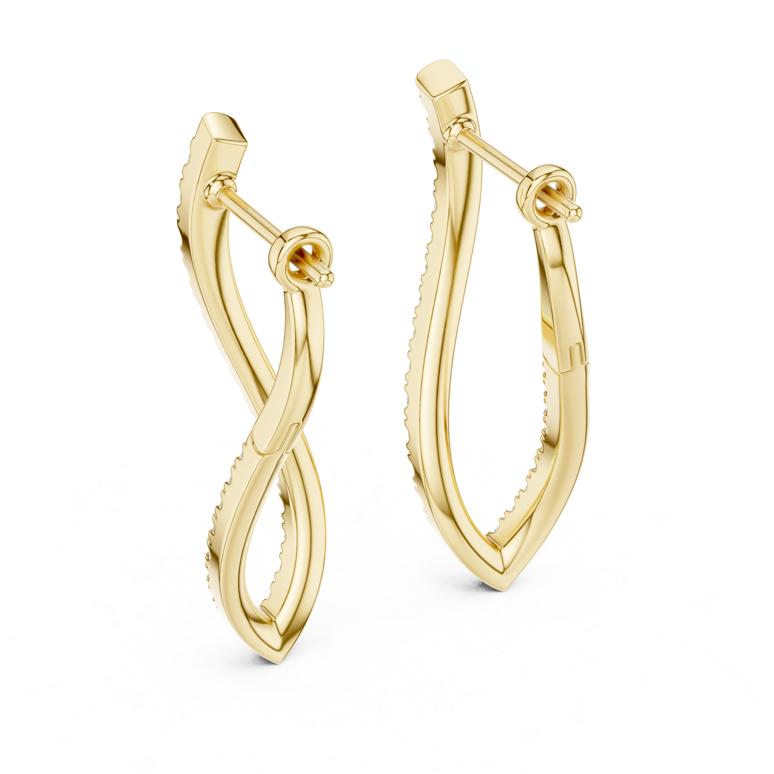 Open Teardrop Pavé Lab-Grown Diamond Stud Earrings