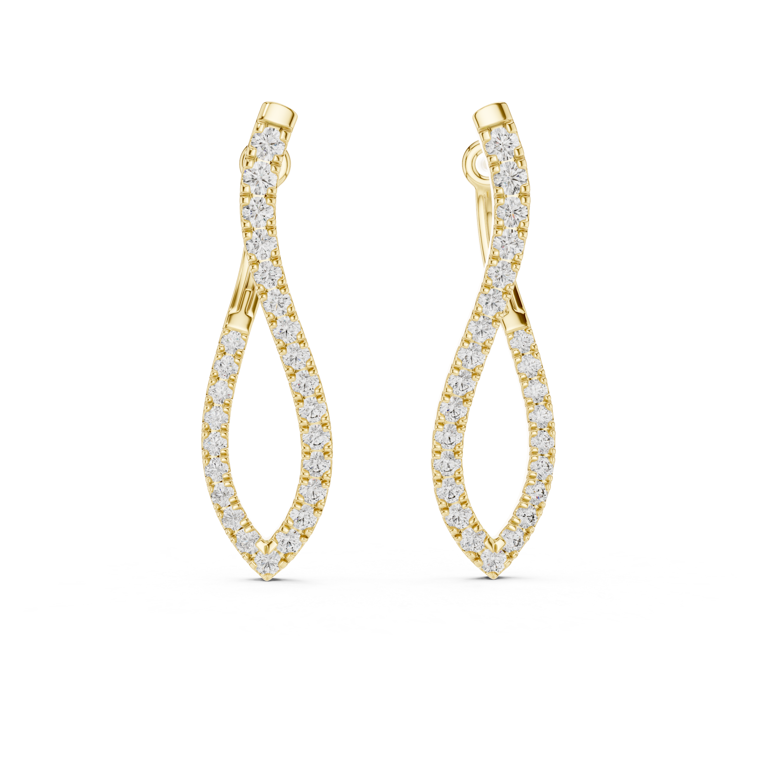 Round Brilliant Pavé Lab-Grown Diamond Hoop Earrings
