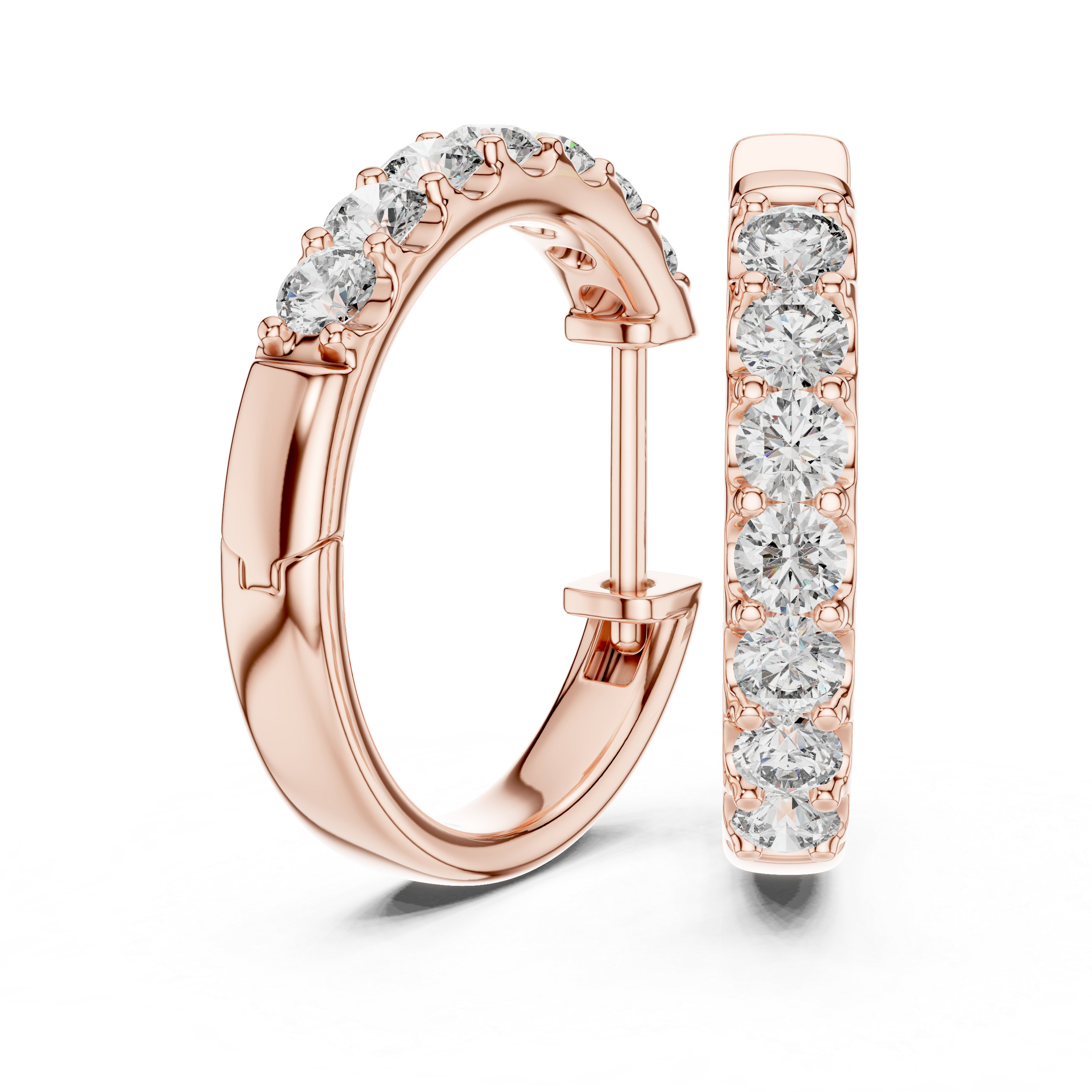 Classic Round Lab-Grown Diamond Pavé Hoop Earrings