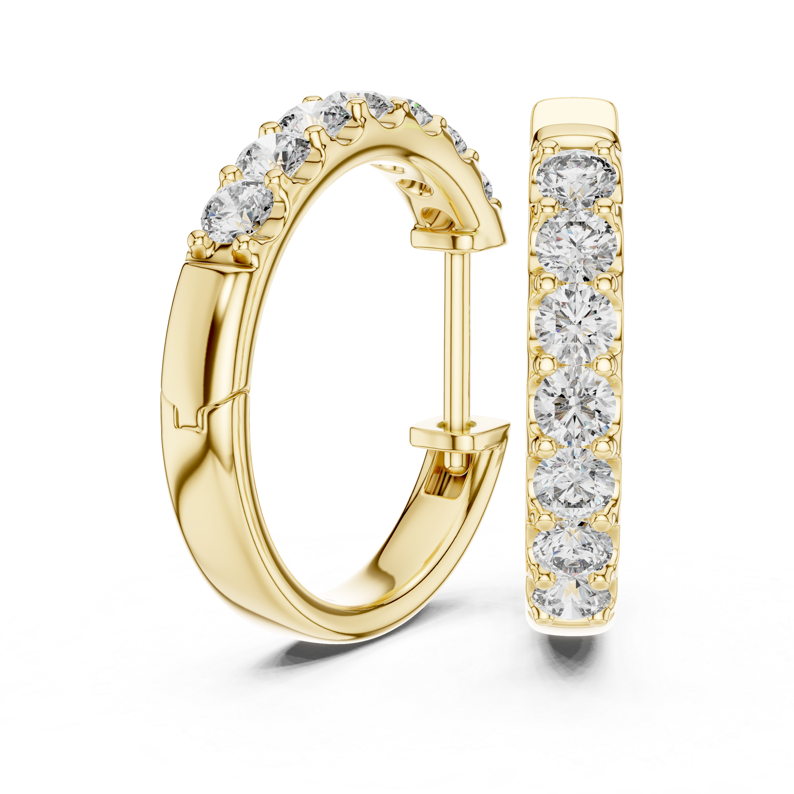 Classic Round Lab-Grown Diamond Pavé Hoop Earrings
