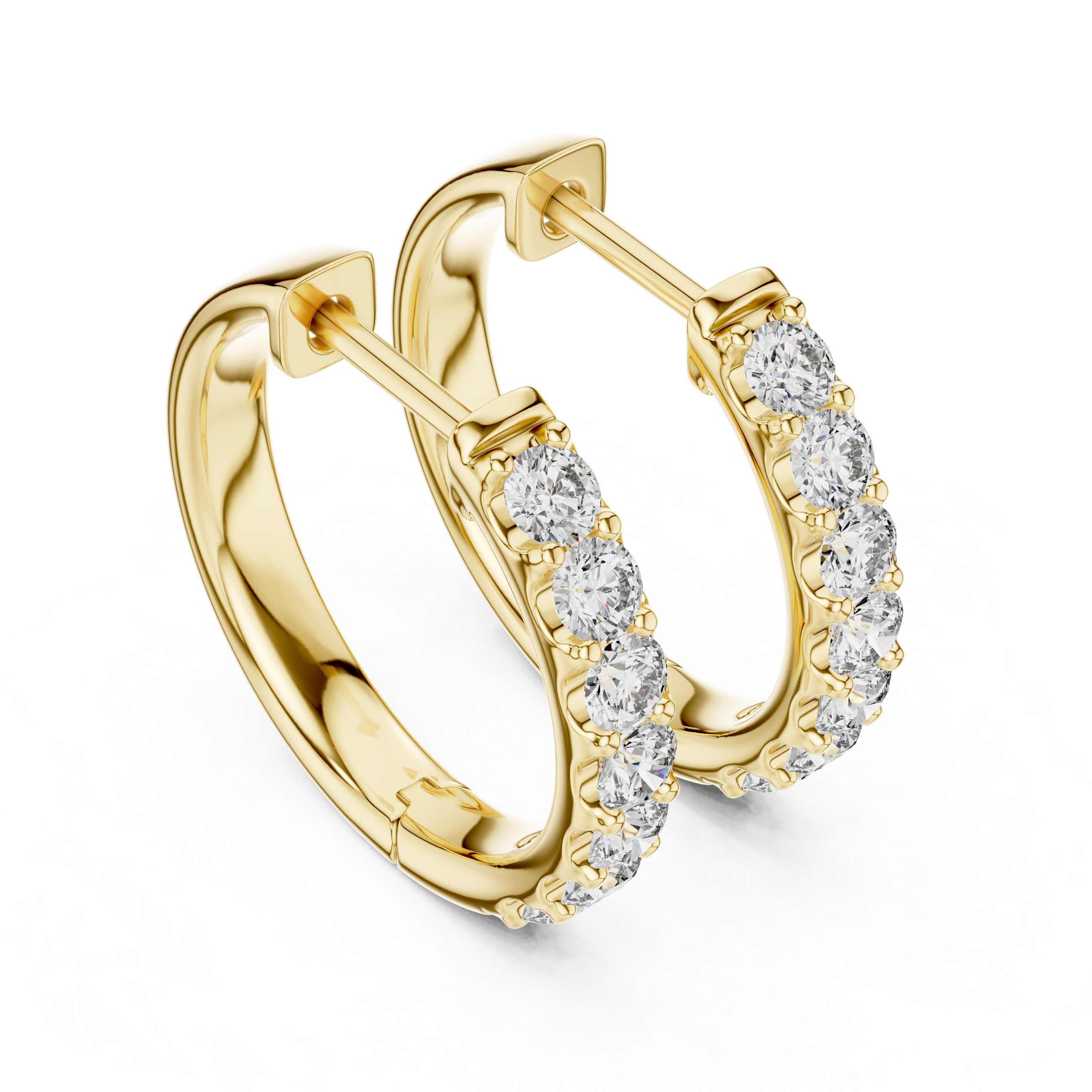 Oval-Cut Pavé Lab-Grown Diamond Hoop Earrings