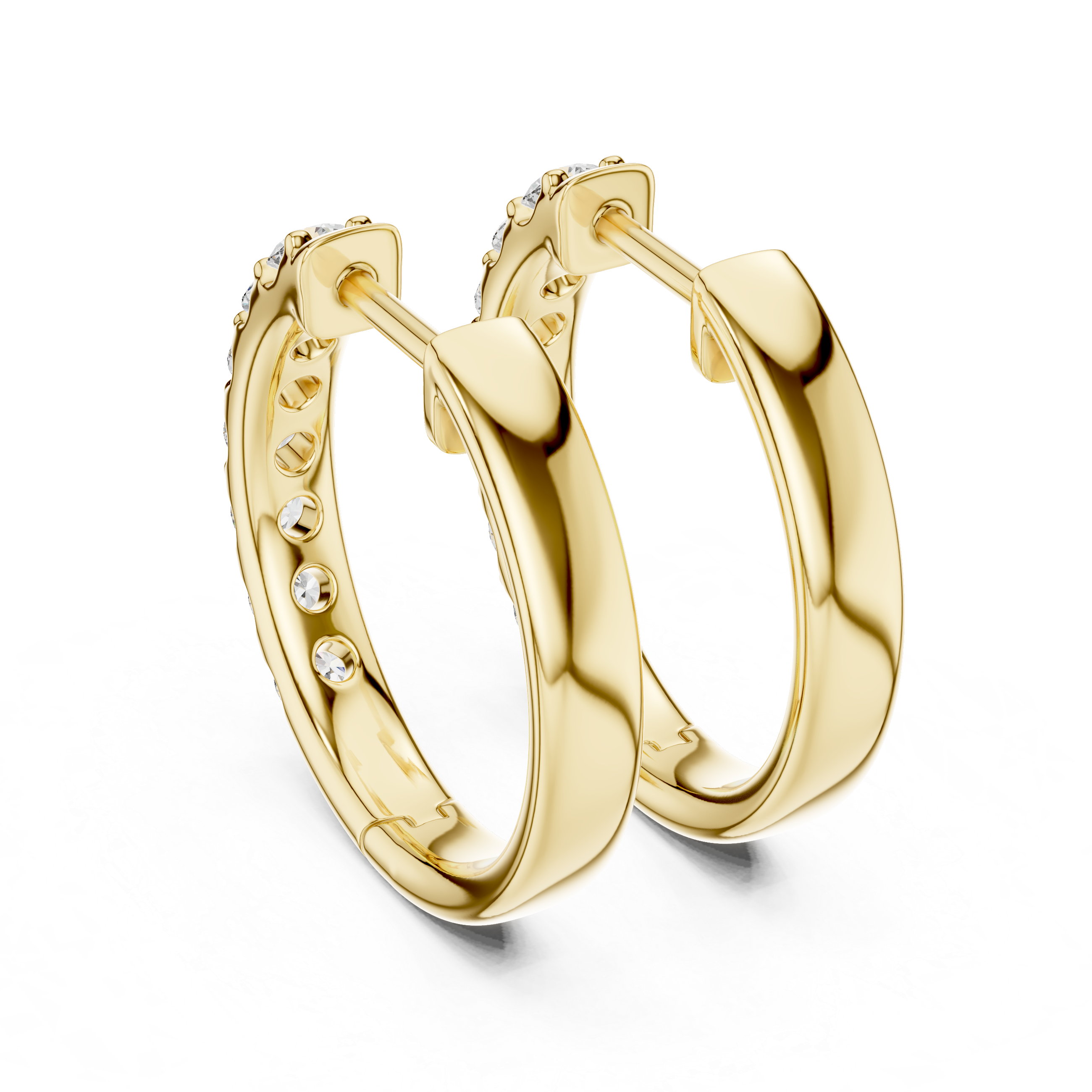Oval-Cut Pavé Lab-Grown Diamond Hoop Earrings