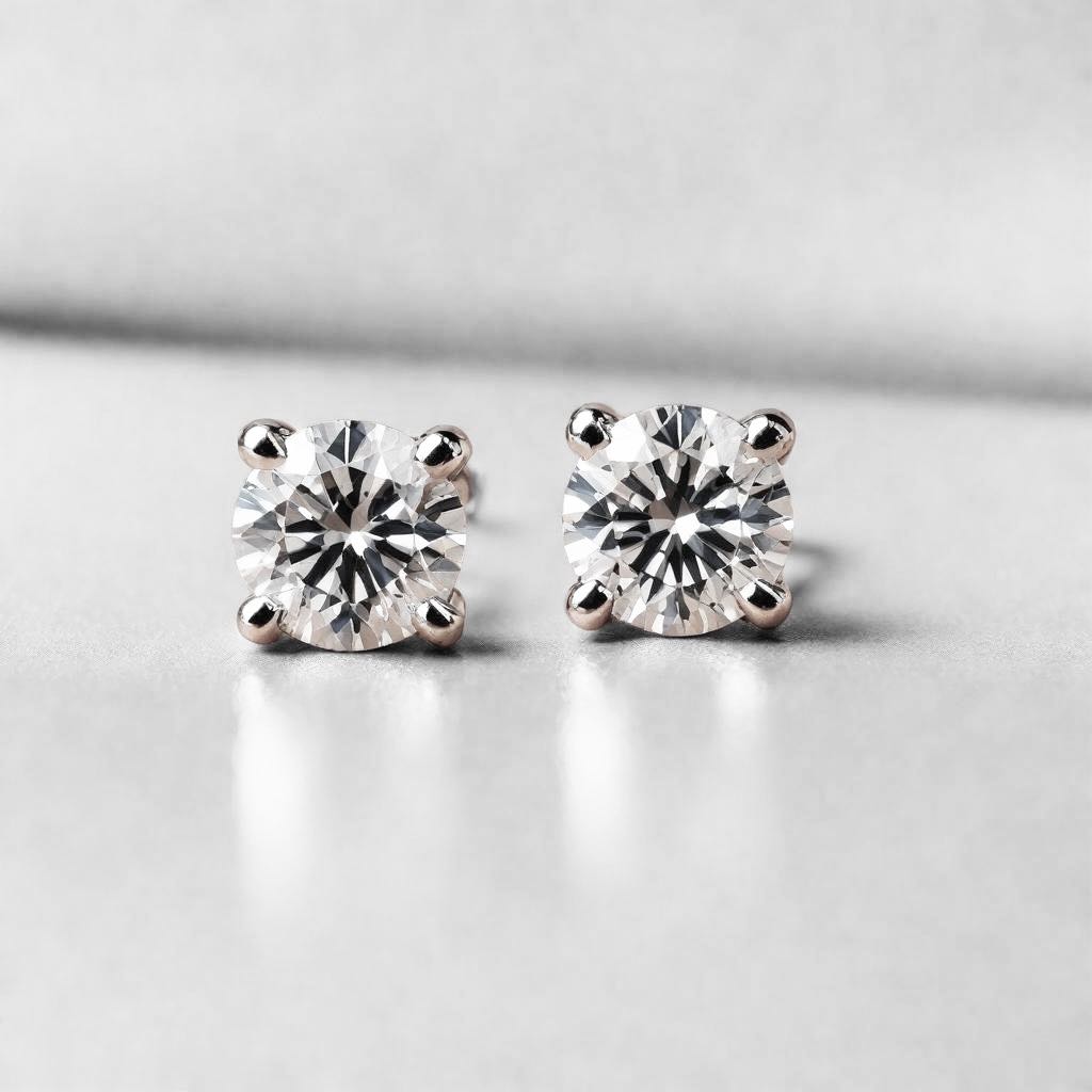 14K - Round Diamond Studs