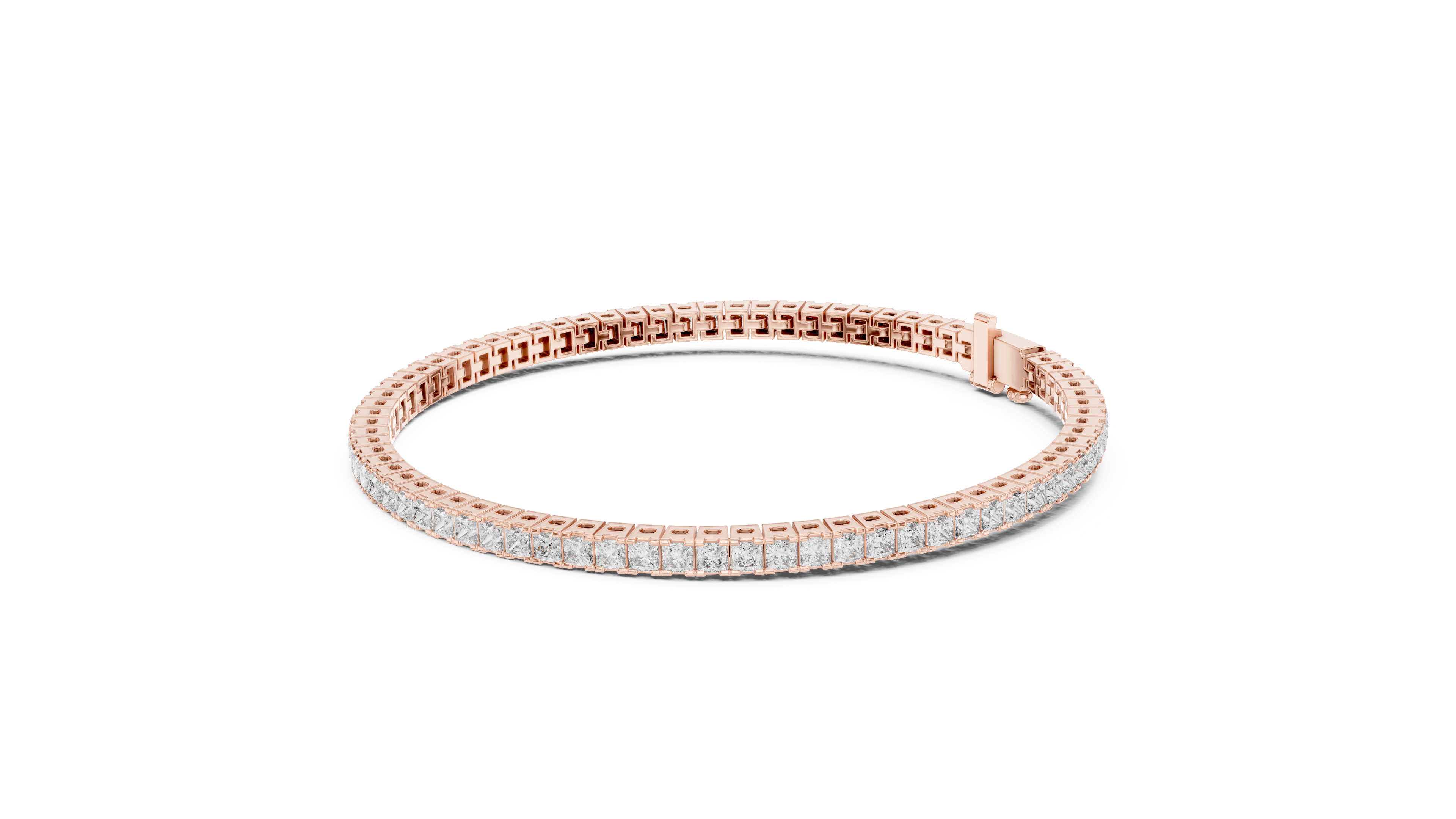 Princess-Cut Lab-Grown Diamond Tennis Bracelet