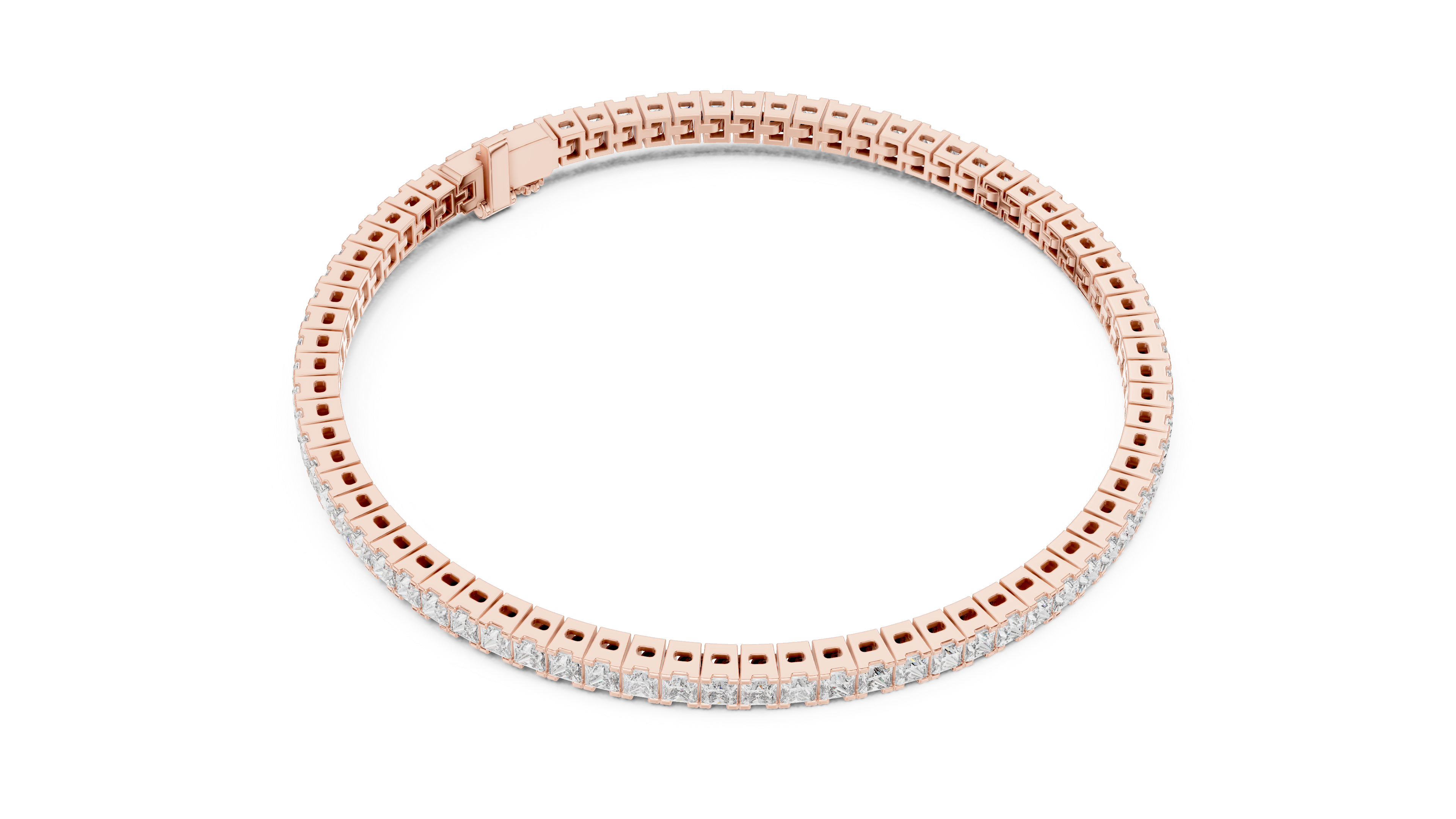Princess-Cut Lab-Grown Diamond Tennis Bracelet